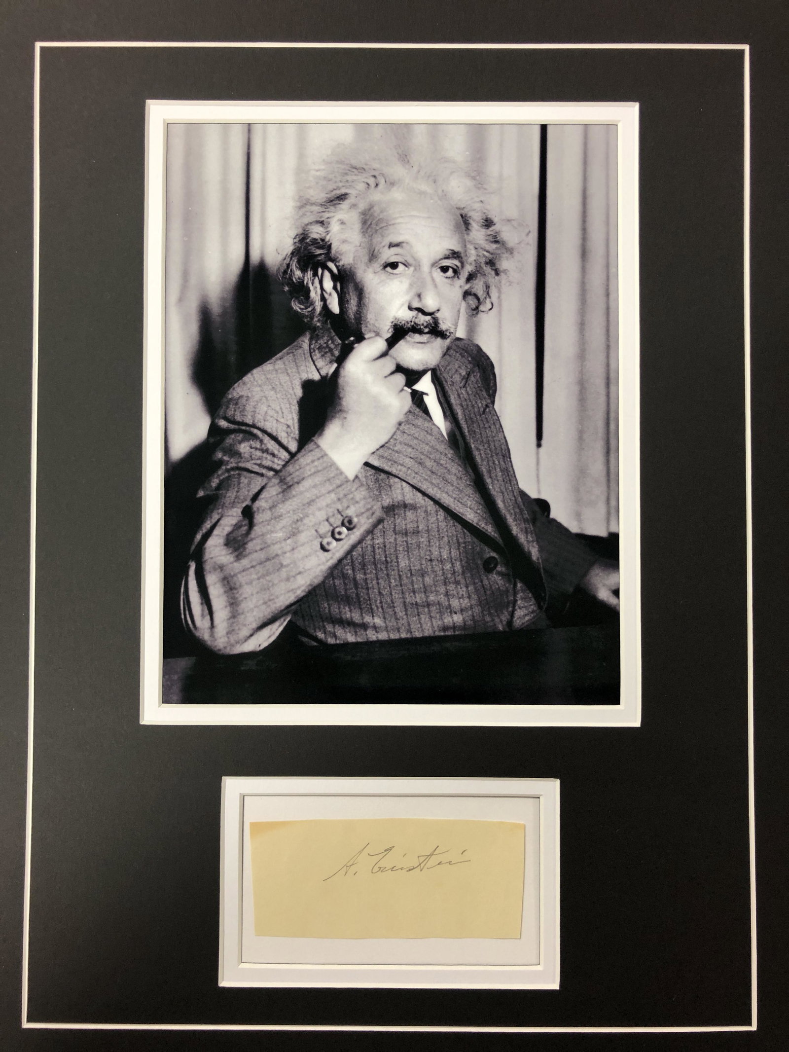 Albert Einstein Autograph Display (1 of 1)