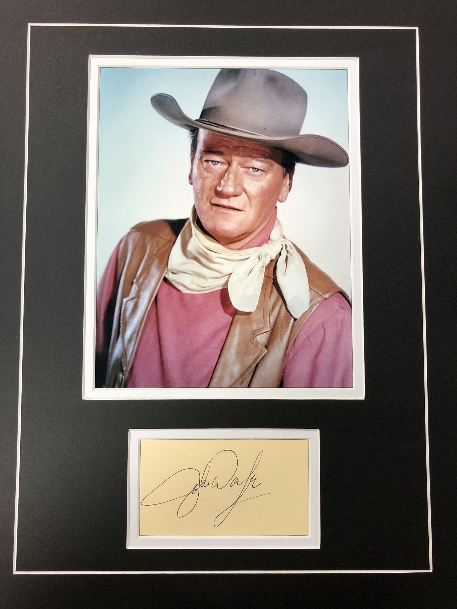 John Wayne Autograph Display (1 of 1)