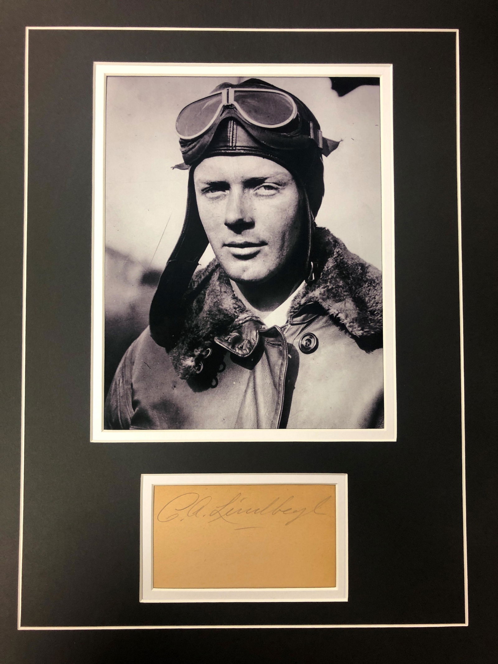 Charles Lindbergh Autograph Display (1 of 1)