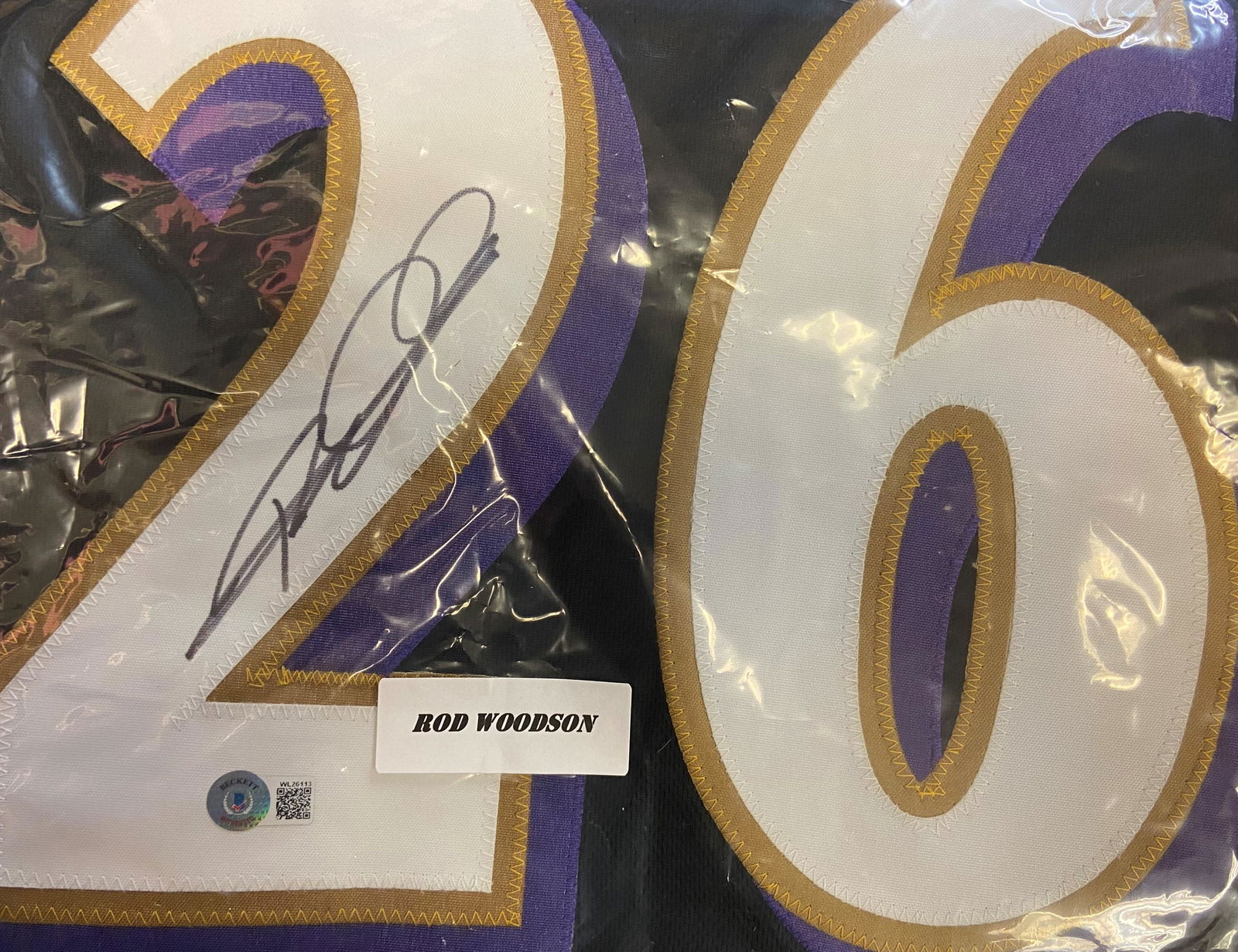 Rod Woodson Becket Witnessed Autographed Jersey (1 of 1)