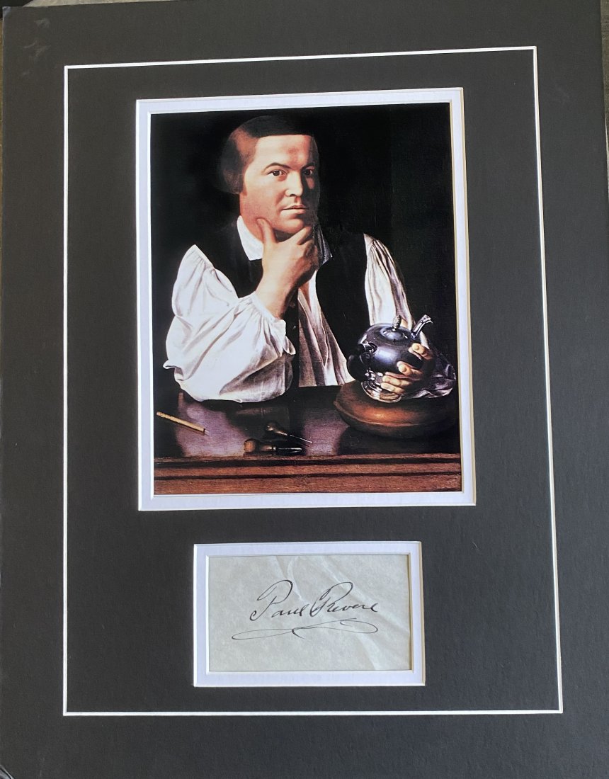 Paul Revere Autographed Display (1 of 1)