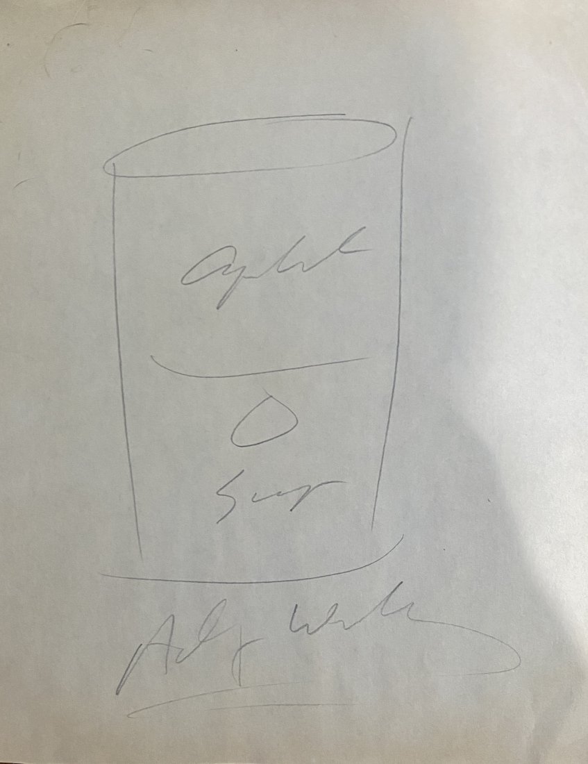 Andy Warhol Autographed Soup Can Sketch (1 of 1)