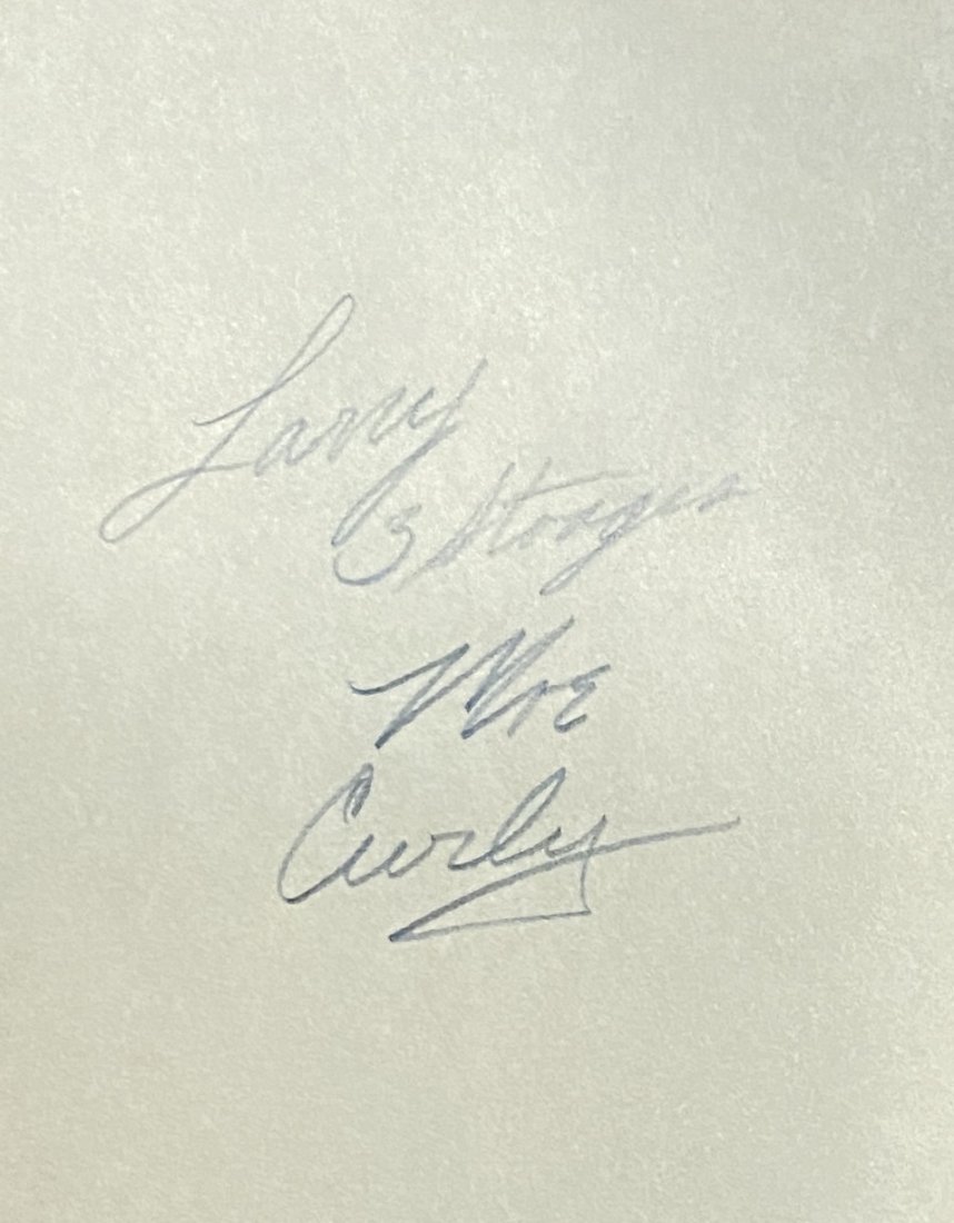 Three Stooges Autographed Page LARRY MOE CURLY (1 of 1)