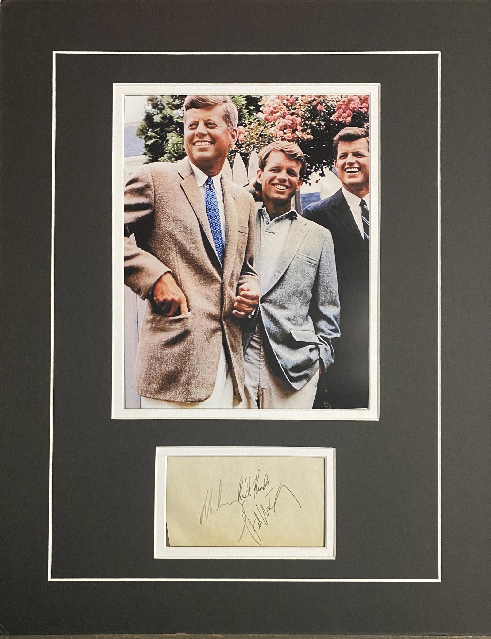 Kennedy Brothers Autographed Display JFK RFK TED (1 of 1)
