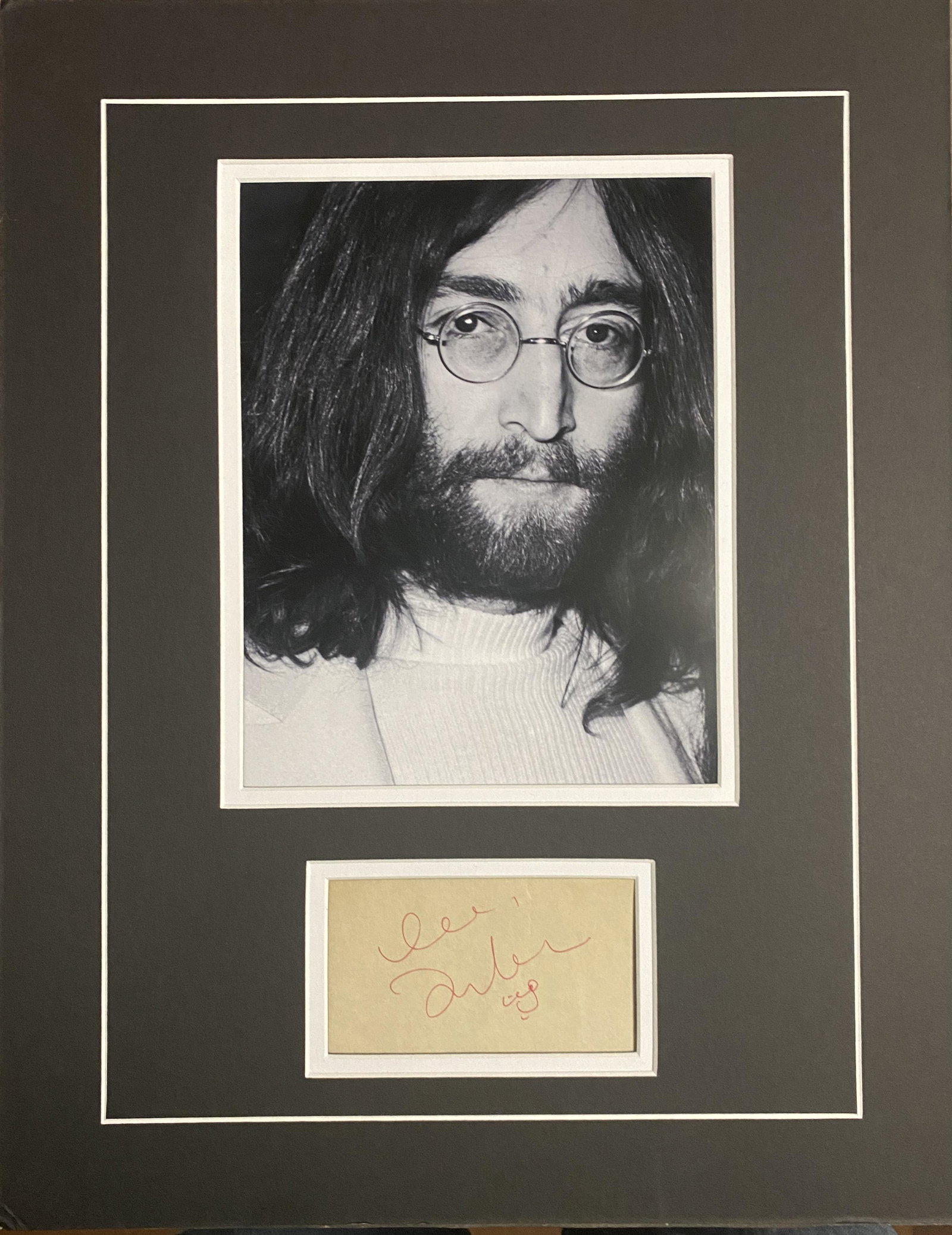 John Lennon Autographed Display (1 of 1)