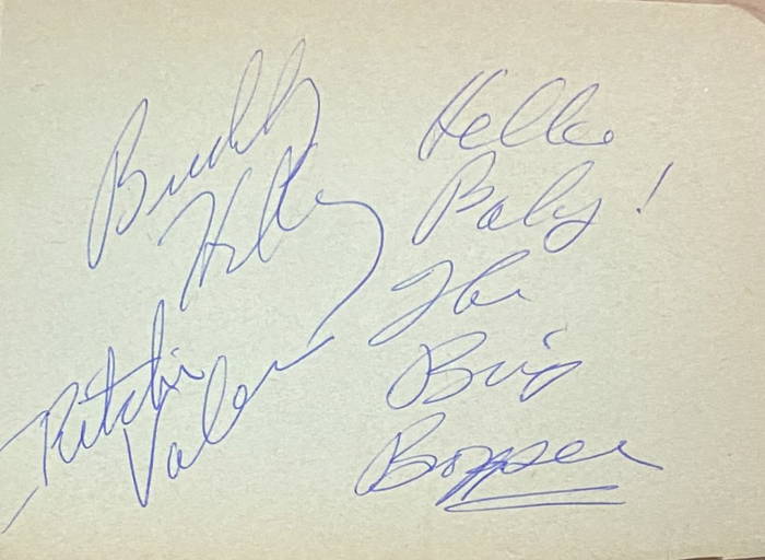 Buddy Holly Bopper Ritchie Valens Autographed Book Page Dec 27, 2021