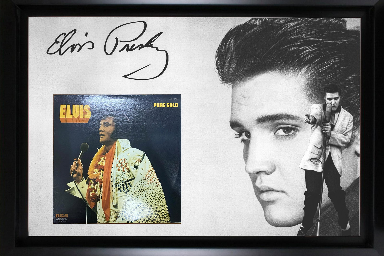 Elvis Presley Autographed Album Display: Album art and cuts displays are 24x36 and take 3 weeks to make possibly more and come framed! If you need this quicker please email asap. Displays are not framed, and can be framed for a cost. Framed