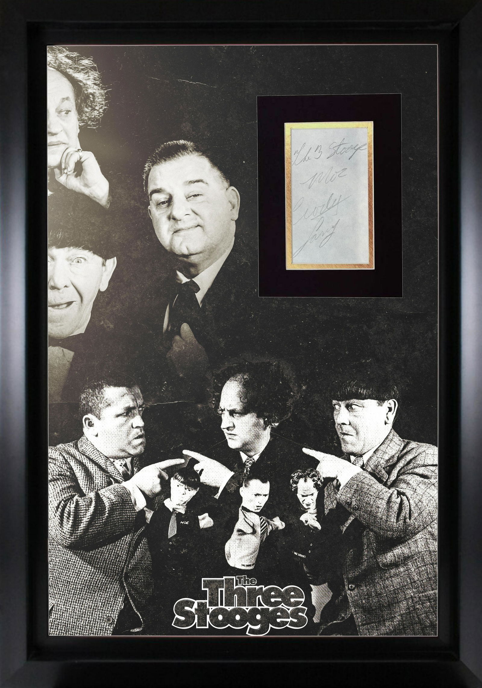 The 3 Stooges Autographed 16x20 Display LARRY MOE CURLY (1 of 1)