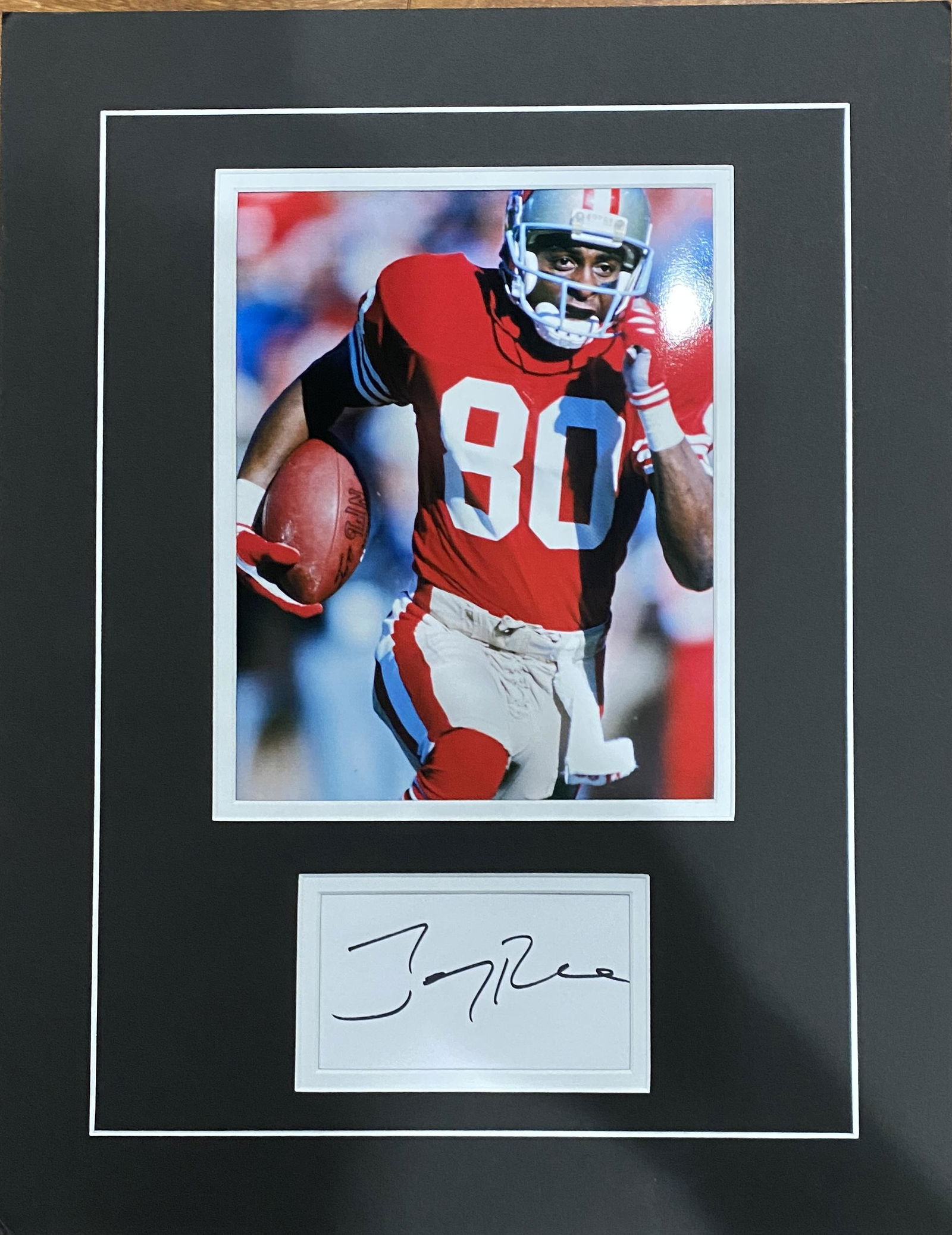 Jerry Rice Autographed Display (1 of 1)