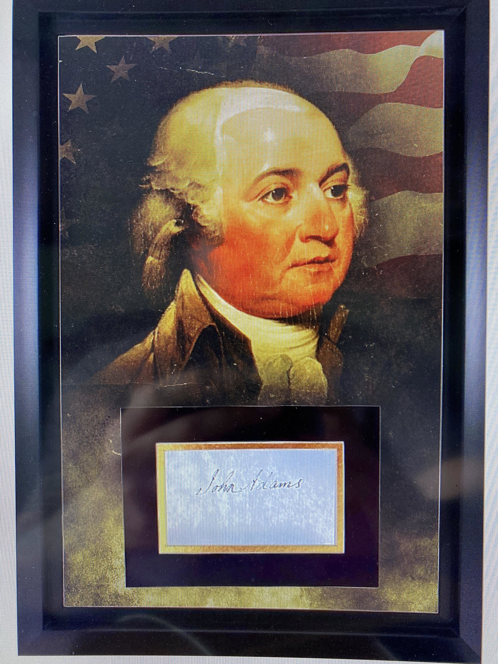 John Adams Autographed Display (1 of 1)