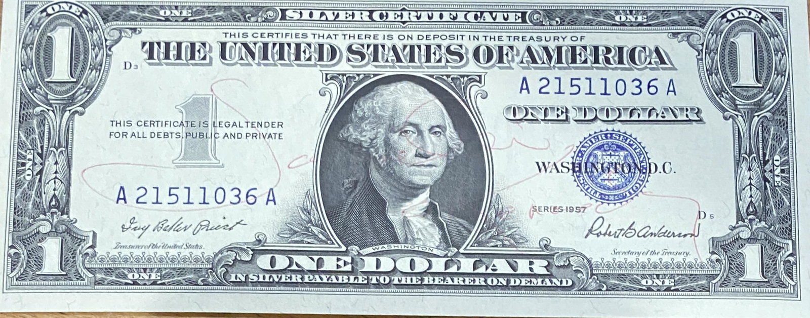 Jackie Kennedy Autographed $1 Bill (1 of 1)
