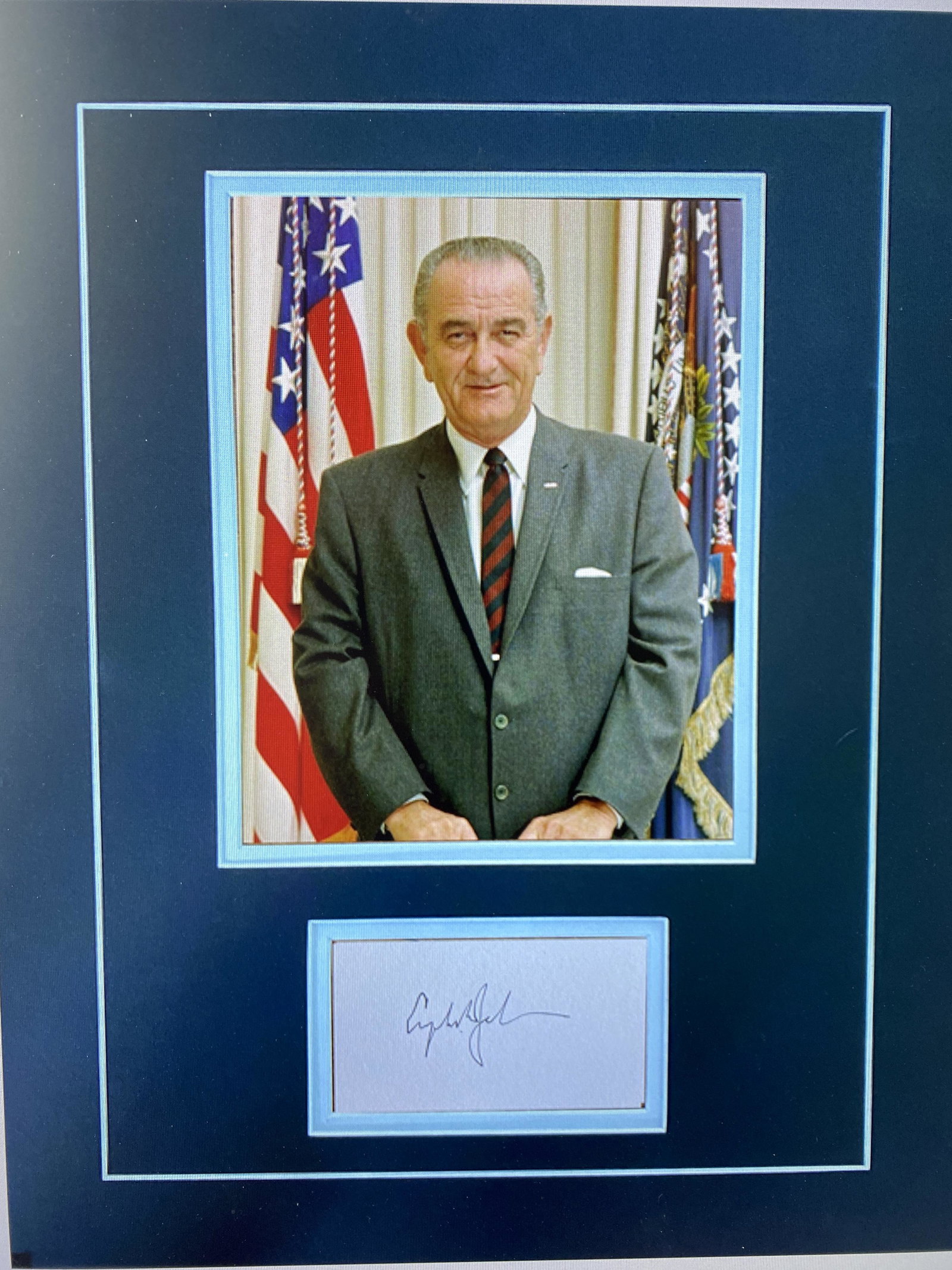 Lyndon B Johnson Autographed Display (1 of 1)