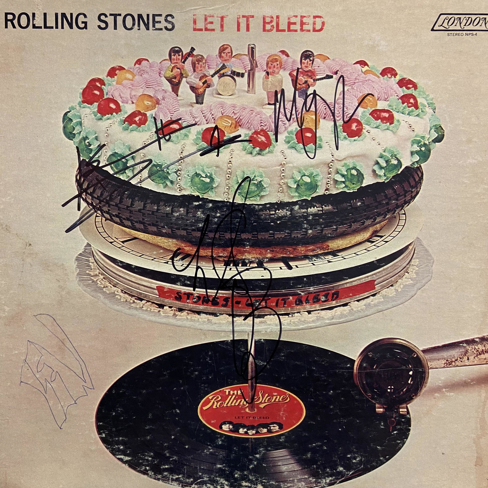 Rolling Stones Autographed Album Cover, signed by all: Displays are assembled AFTER payment is received, picture is a mock up of finished product. Displays are not framed, and can be framed for a cost. Framed items will state they are framed in the name o