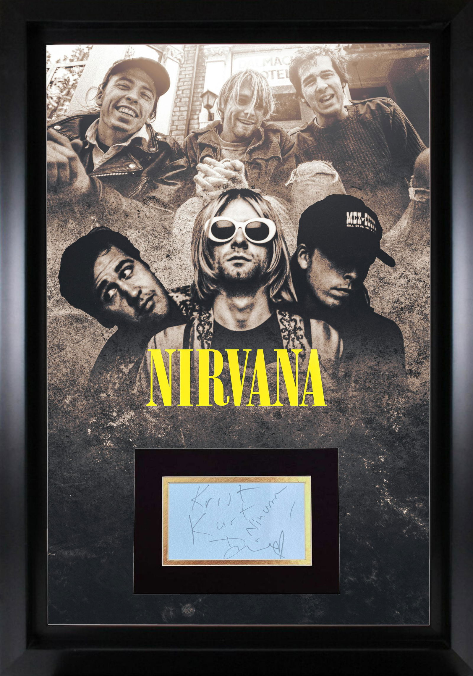 Nirvana AUTOGRAPHED Display KURT KRIST DAVE (1 of 1)