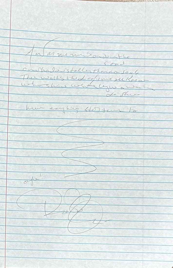 Led Zeppelin Hand Written Lyrics (1 of 1)