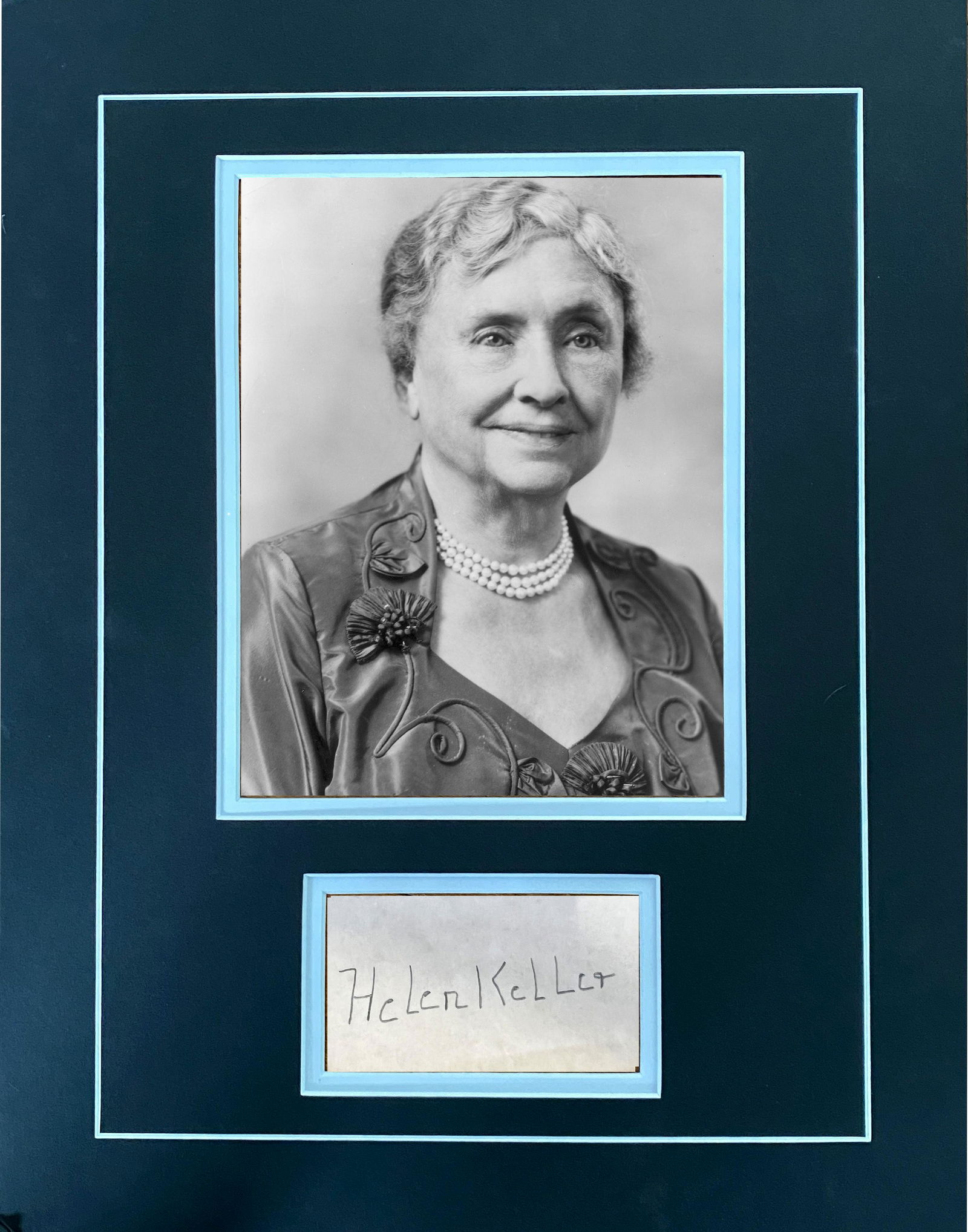 Helen Keller Autographed Display (1 of 1)