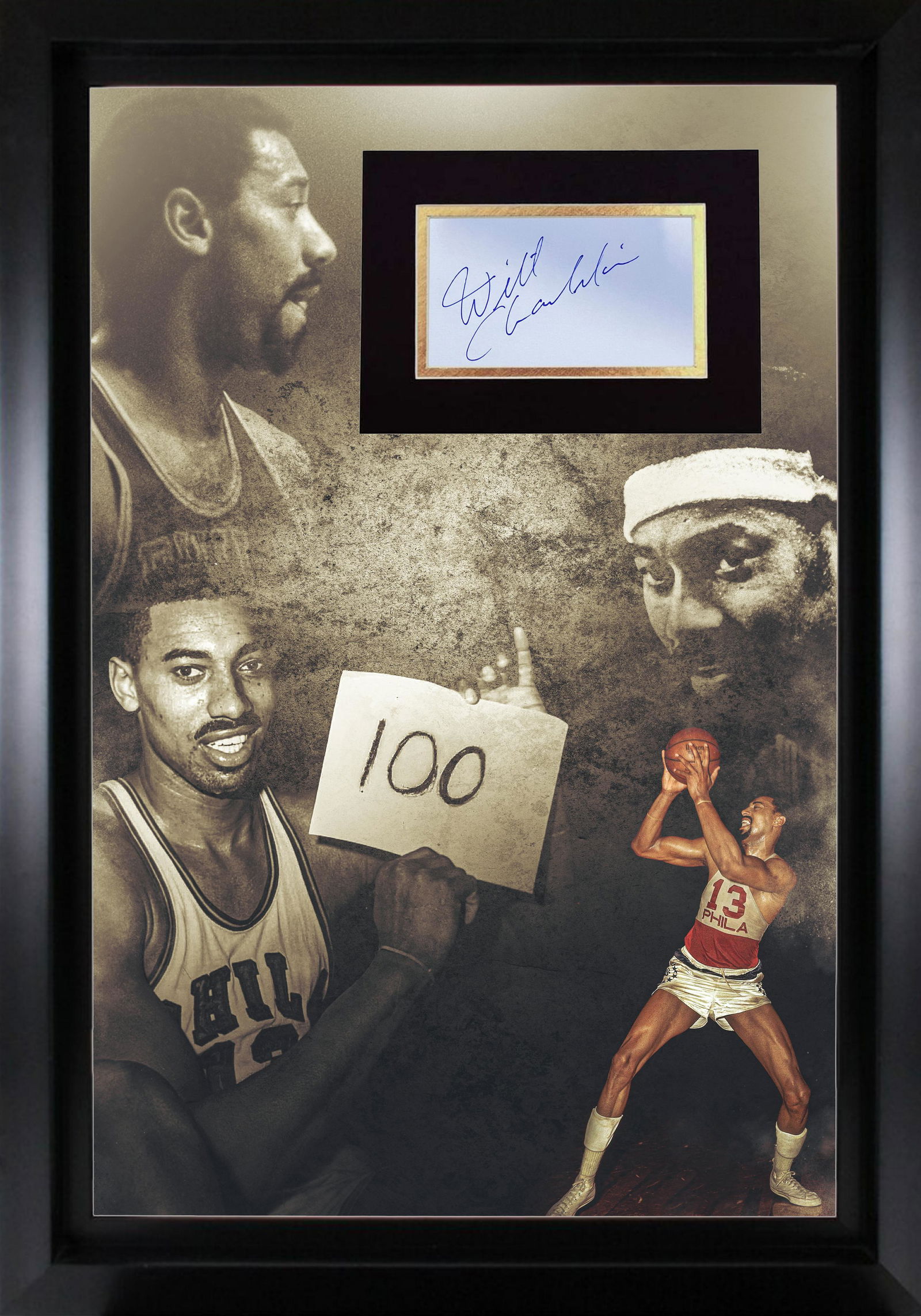 Wilt Chamberlain Autographed Display (1 of 1)