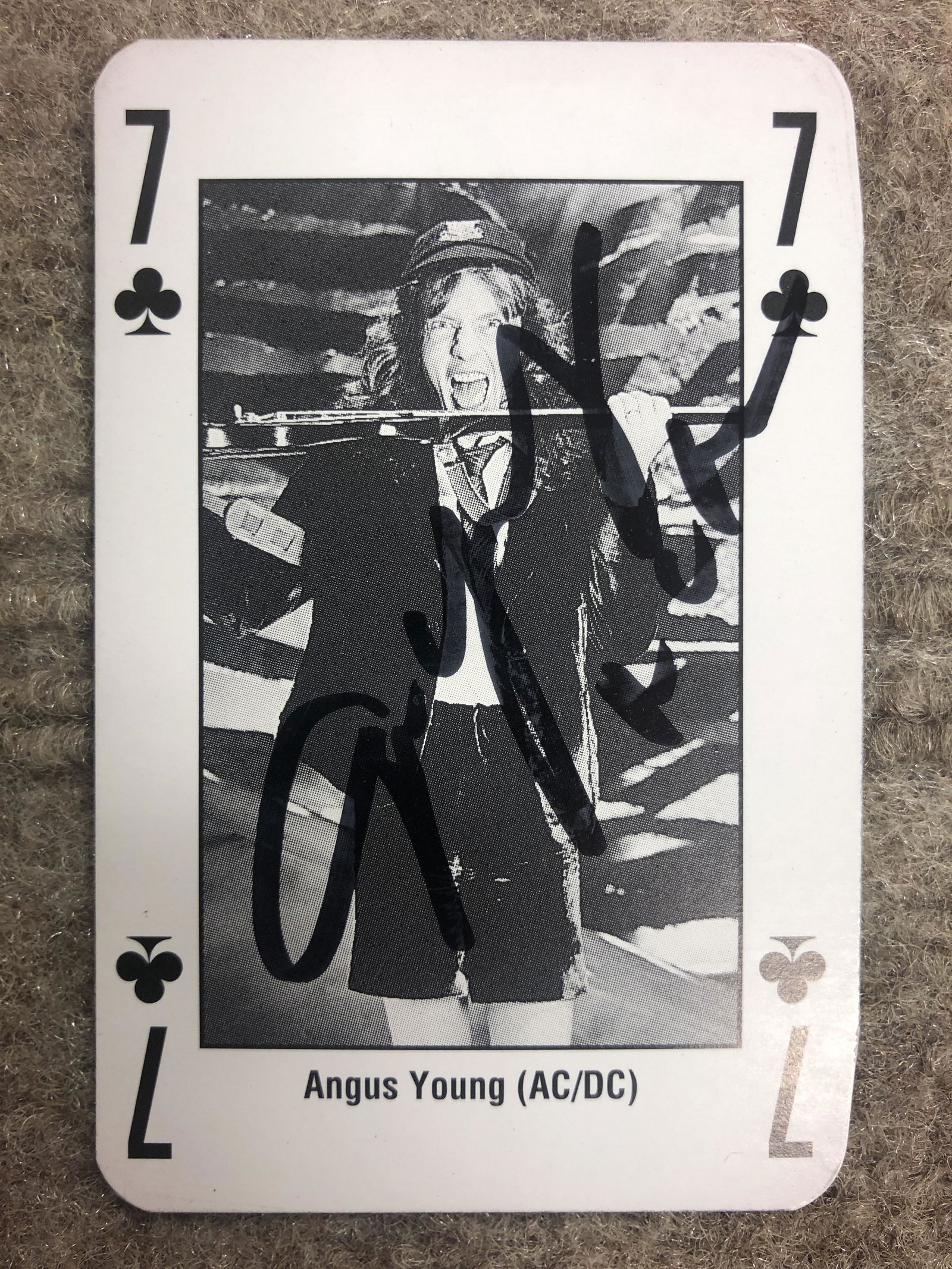 Angus Young Autographed Playing Card (1 of 1)