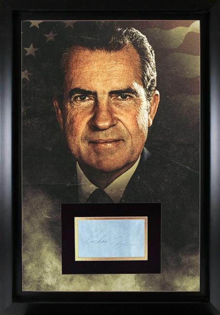 Richard Nixon Autographed Display (1 of 1)