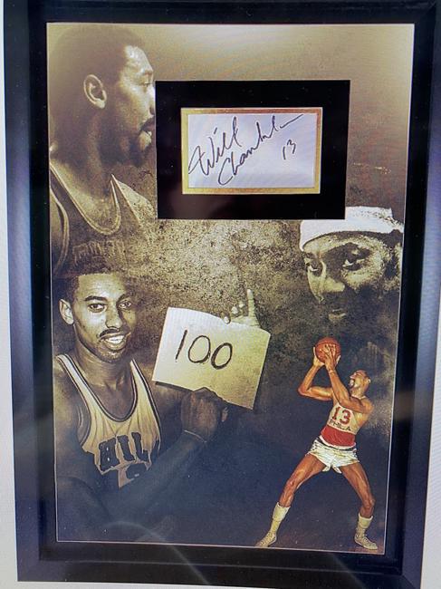 Wilt Chamberlain Autographed Display (1 of 1)