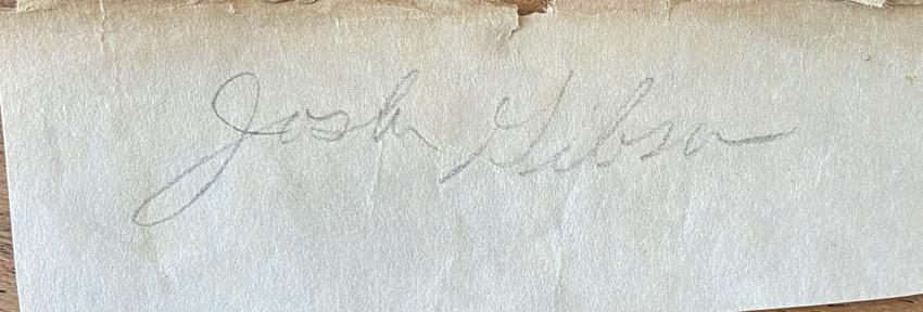 Josh Gibson Autographed Cut (1 of 1)