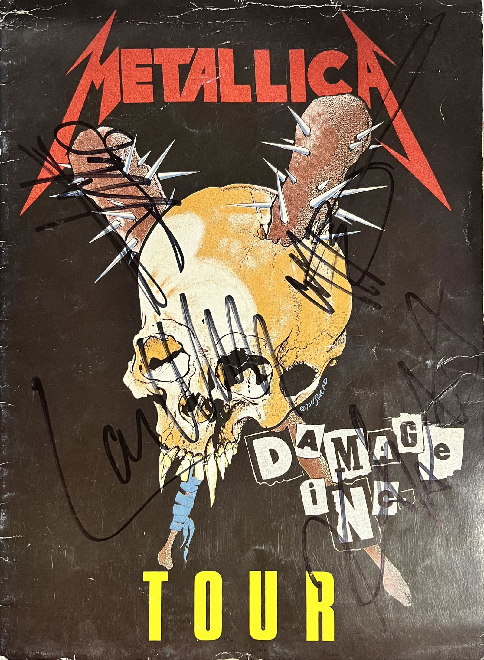 Metallica Autographed Program Cover Cliff Burton (1 of 1)