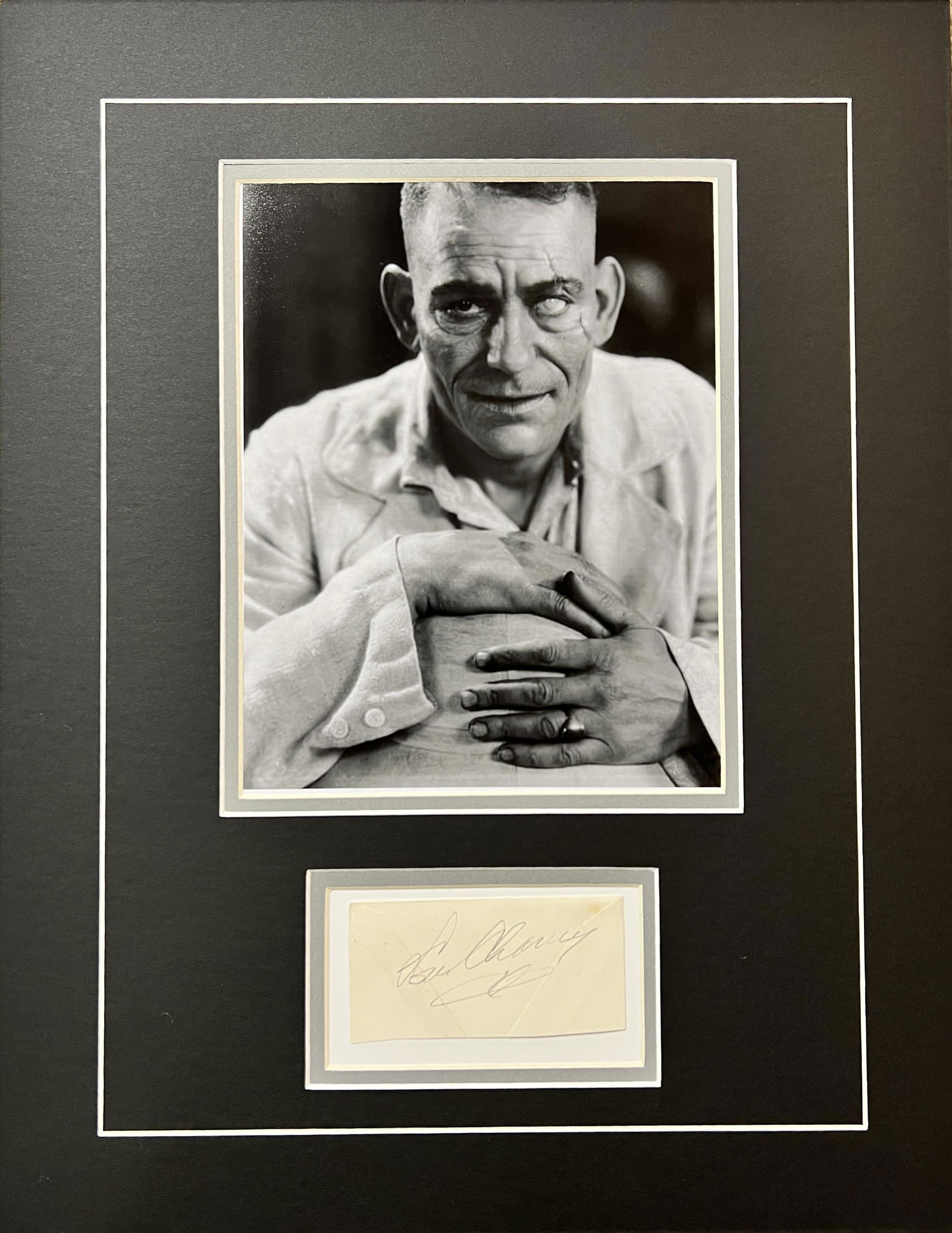 Lon Chaney Autographed Display: Displays are not framed, and can be framed for a cost. Framed items will state they are framed in the name of the item. All signed items come with a COA. Ask any and all questions BEFORE bidding. Sign