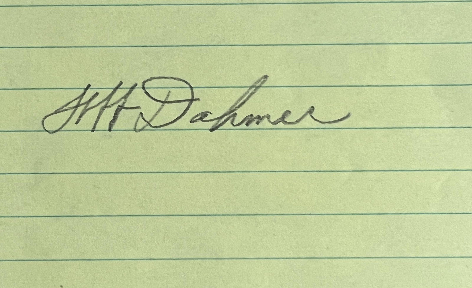 Jeffery Dahmer Autographed Piece of a Letter (1 of 1)