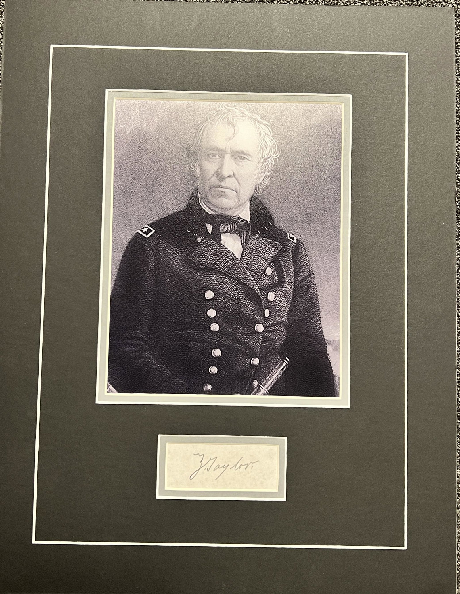 Zachary Taylor Autographed Display (1 of 1)
