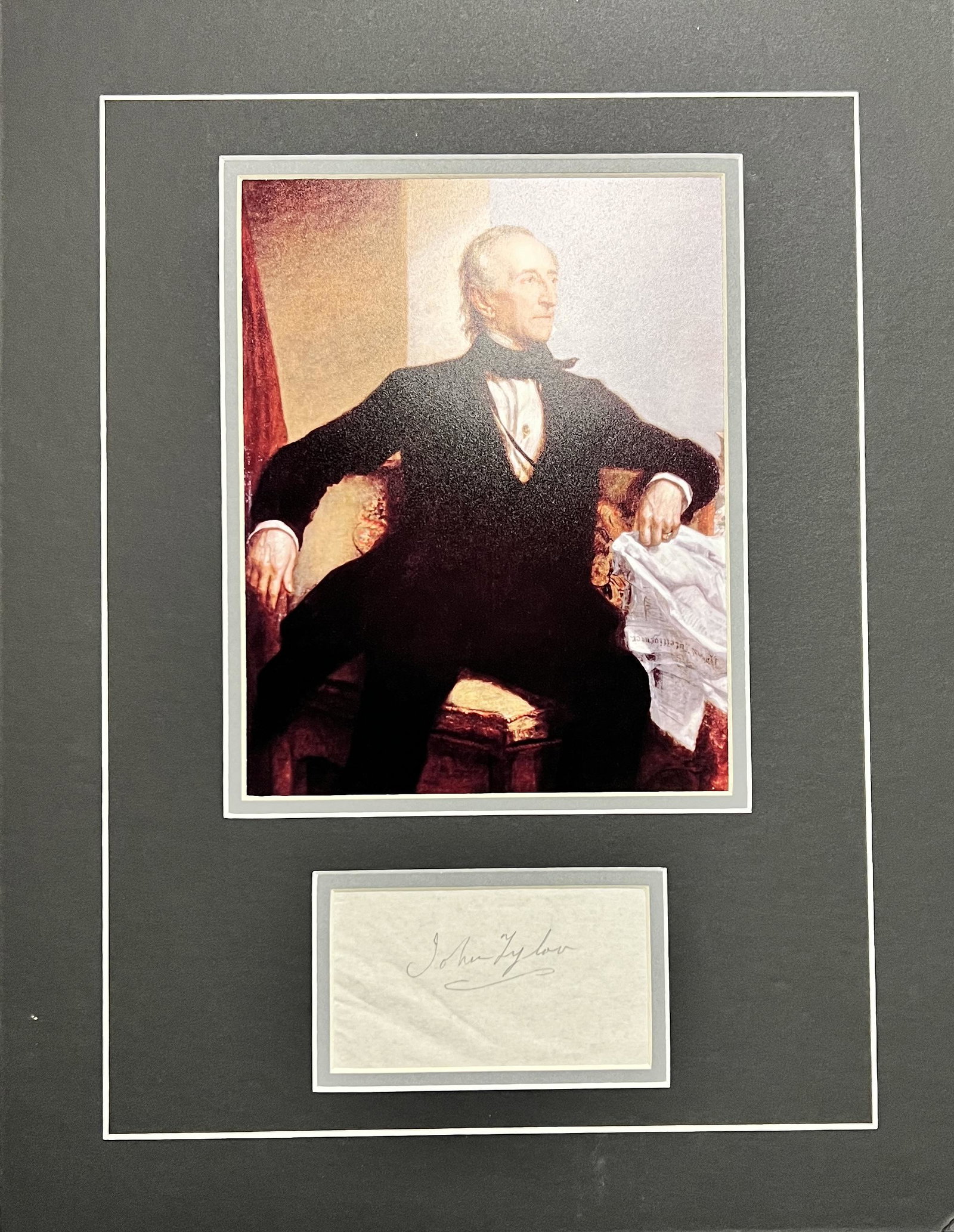 John Tyler Autographed Display (1 of 1)