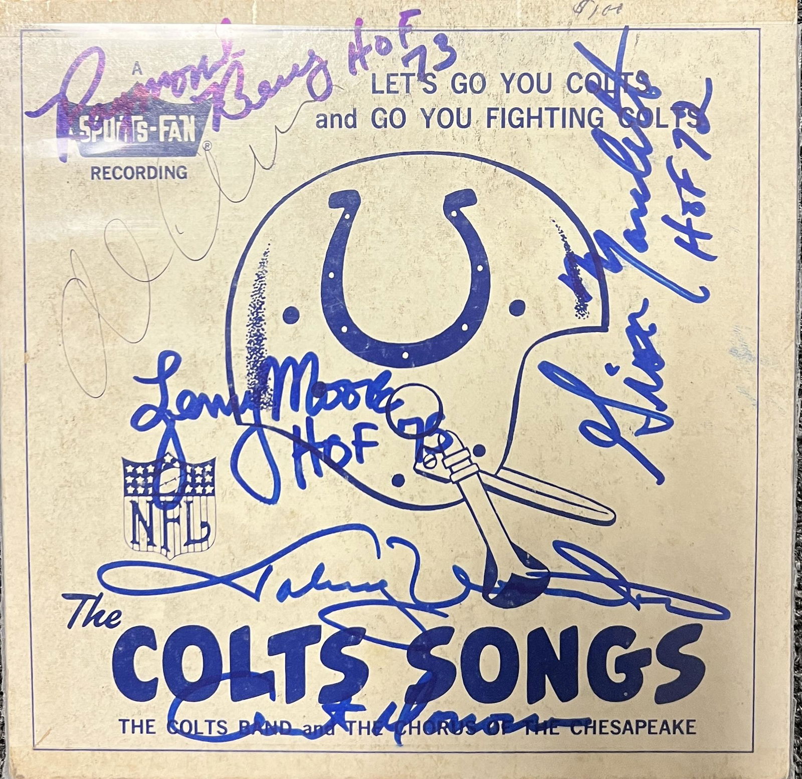 Baltimore Colts Autographed Record UNITAS AMECHE BERRY (1 of 1)