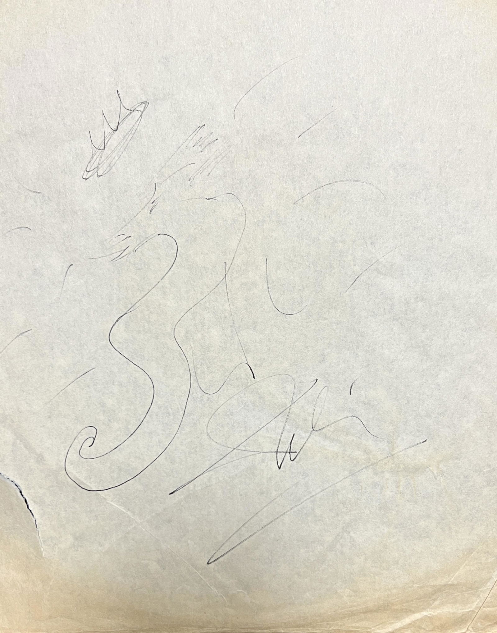 Salvador Dali Autographed Sketch (1 of 1)