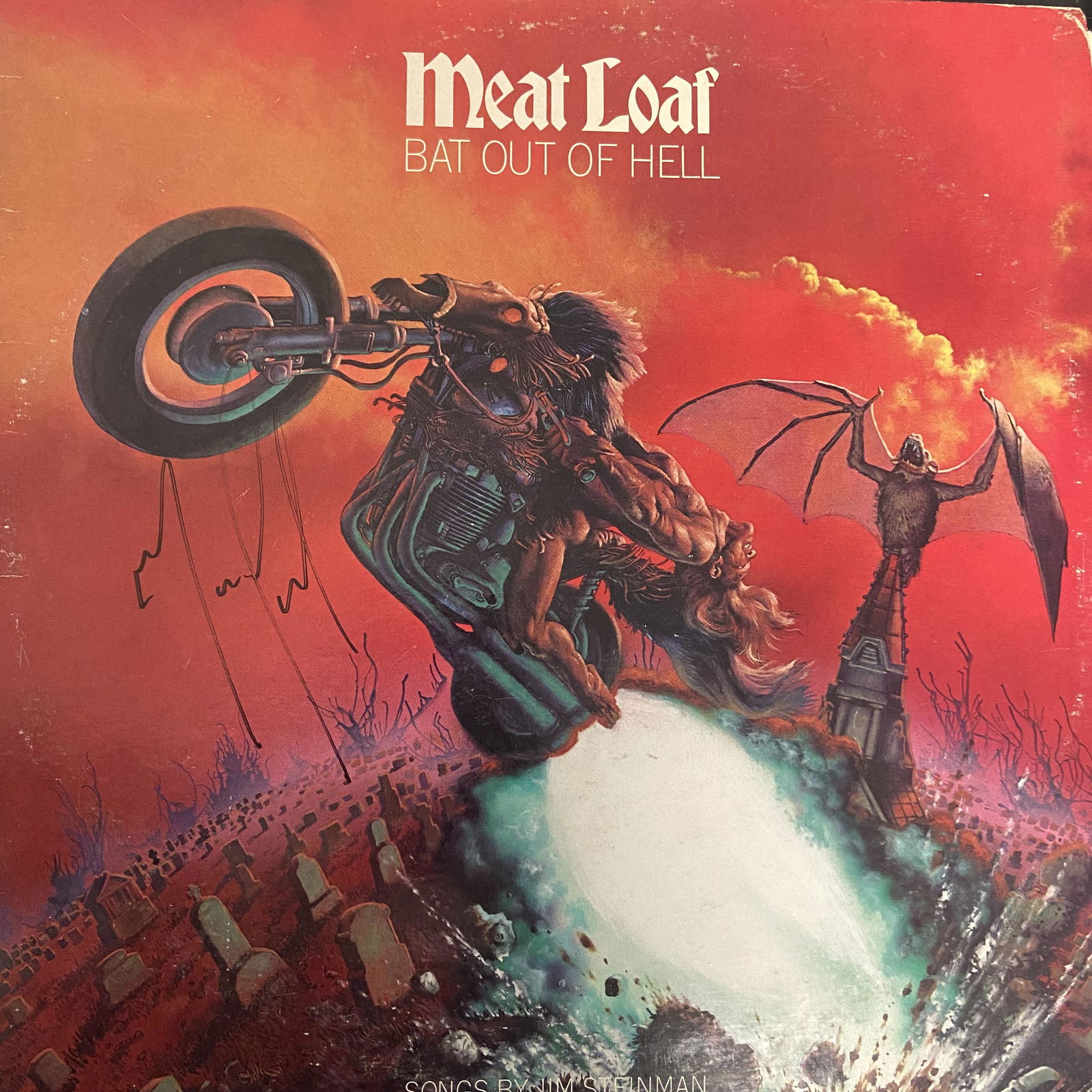 Meat Loaf Autographed Album Cover (1 of 1)