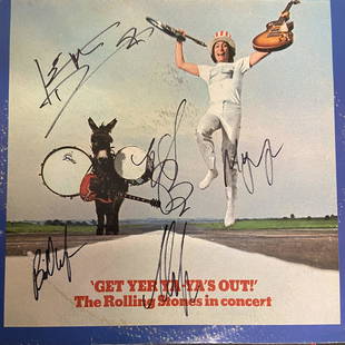 Rolling Stones Autographed Album Cover signed by all: Displays are assembled AFTER payment is received, picture is a mock up of finished product. Displays are not framed, and can be framed for a cost. Framed items will state they are framed in the name