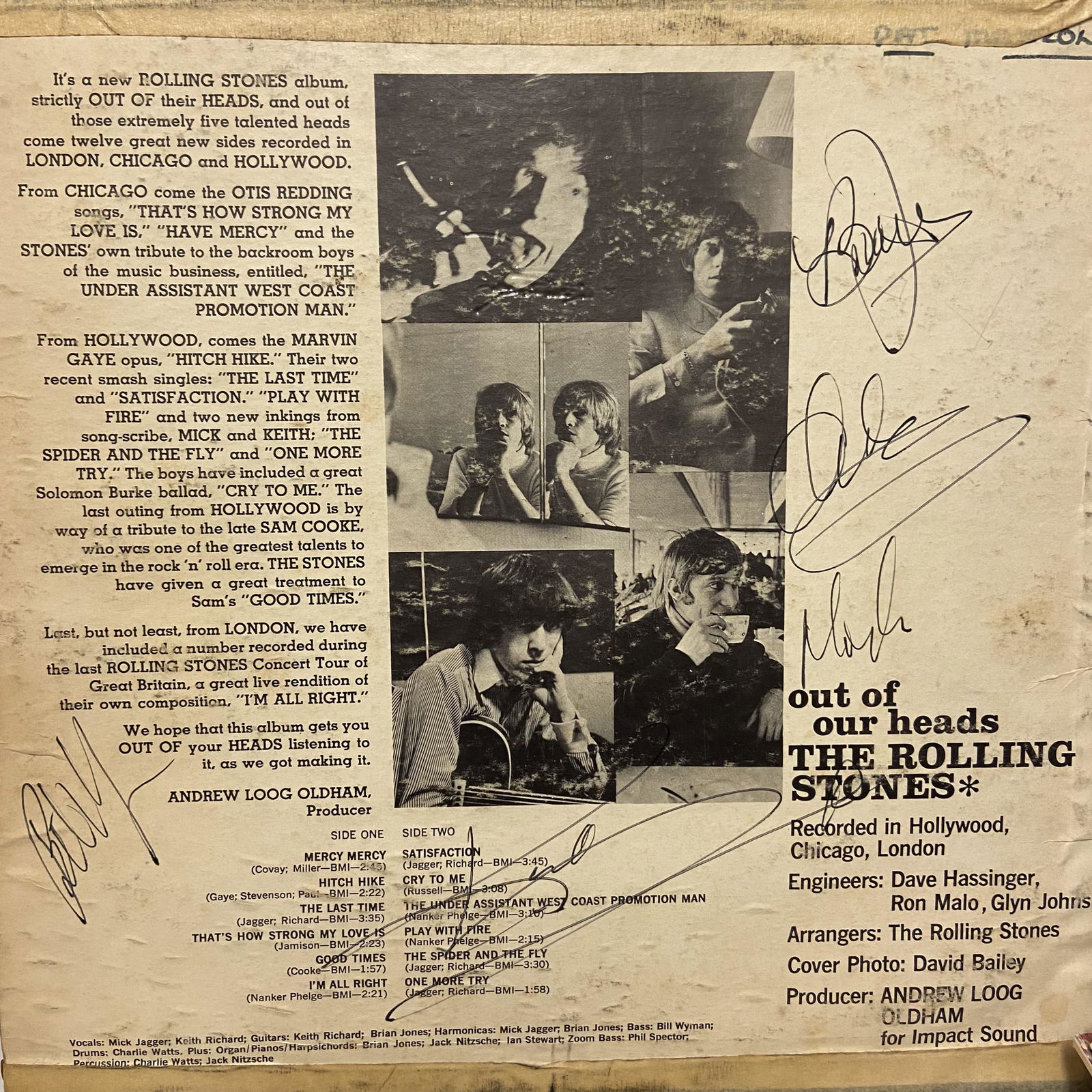 Rolling Stones Autographed Album Cover, Signed by all (1 of 1)