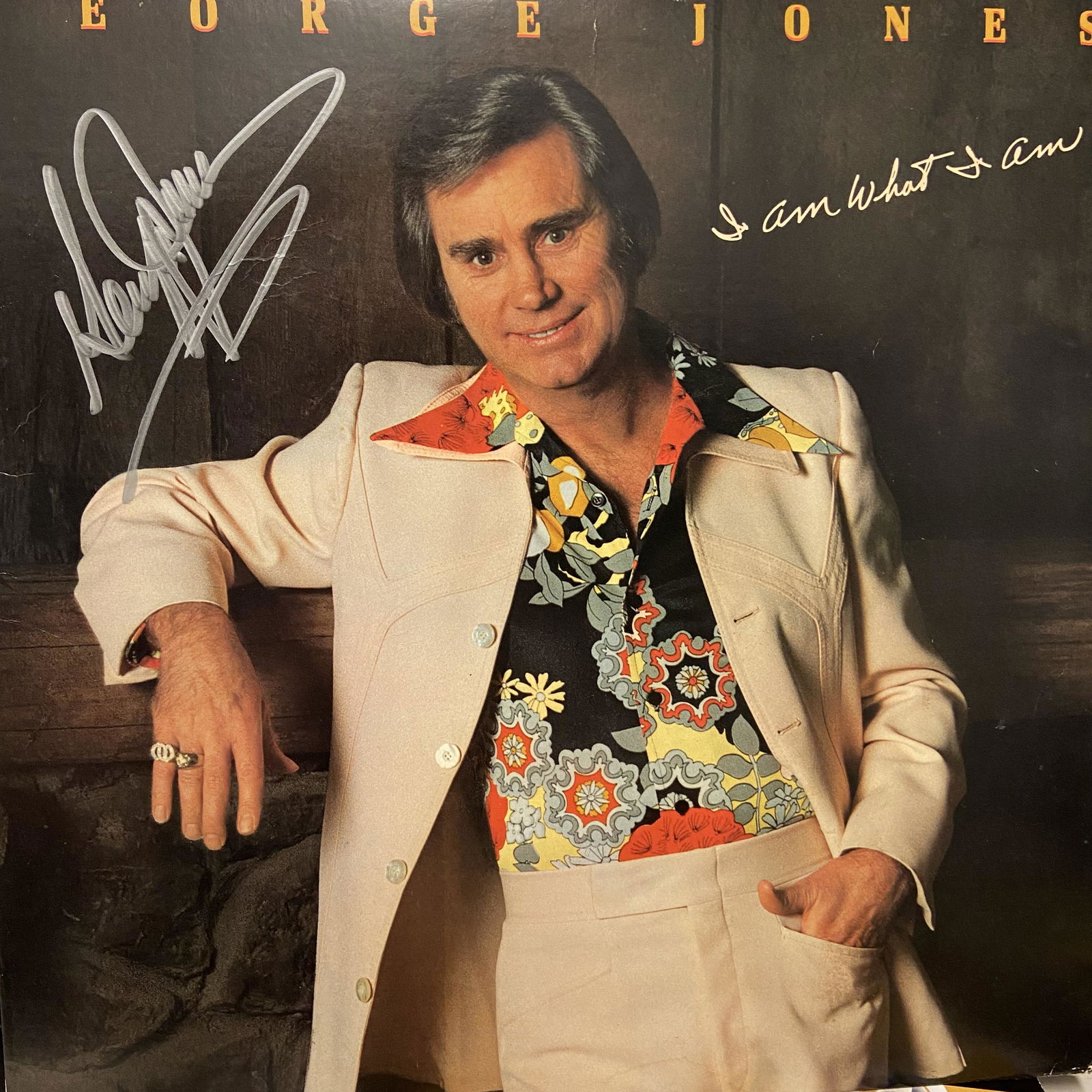 George Jones Autographed Album Cover (1 of 1)