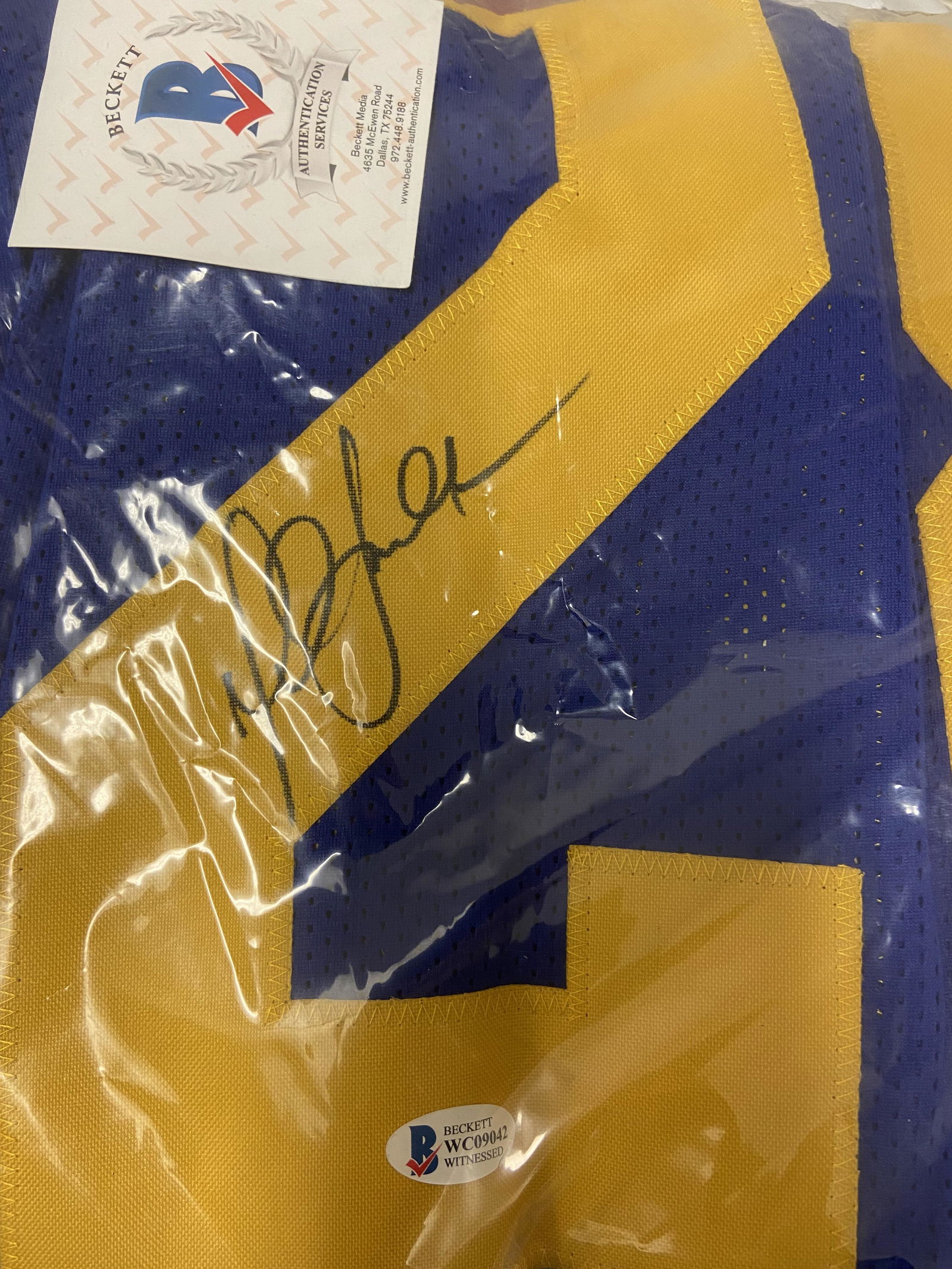 Marshall Faulk Beckett Witnessed Autographed Jersey (1 of 1)