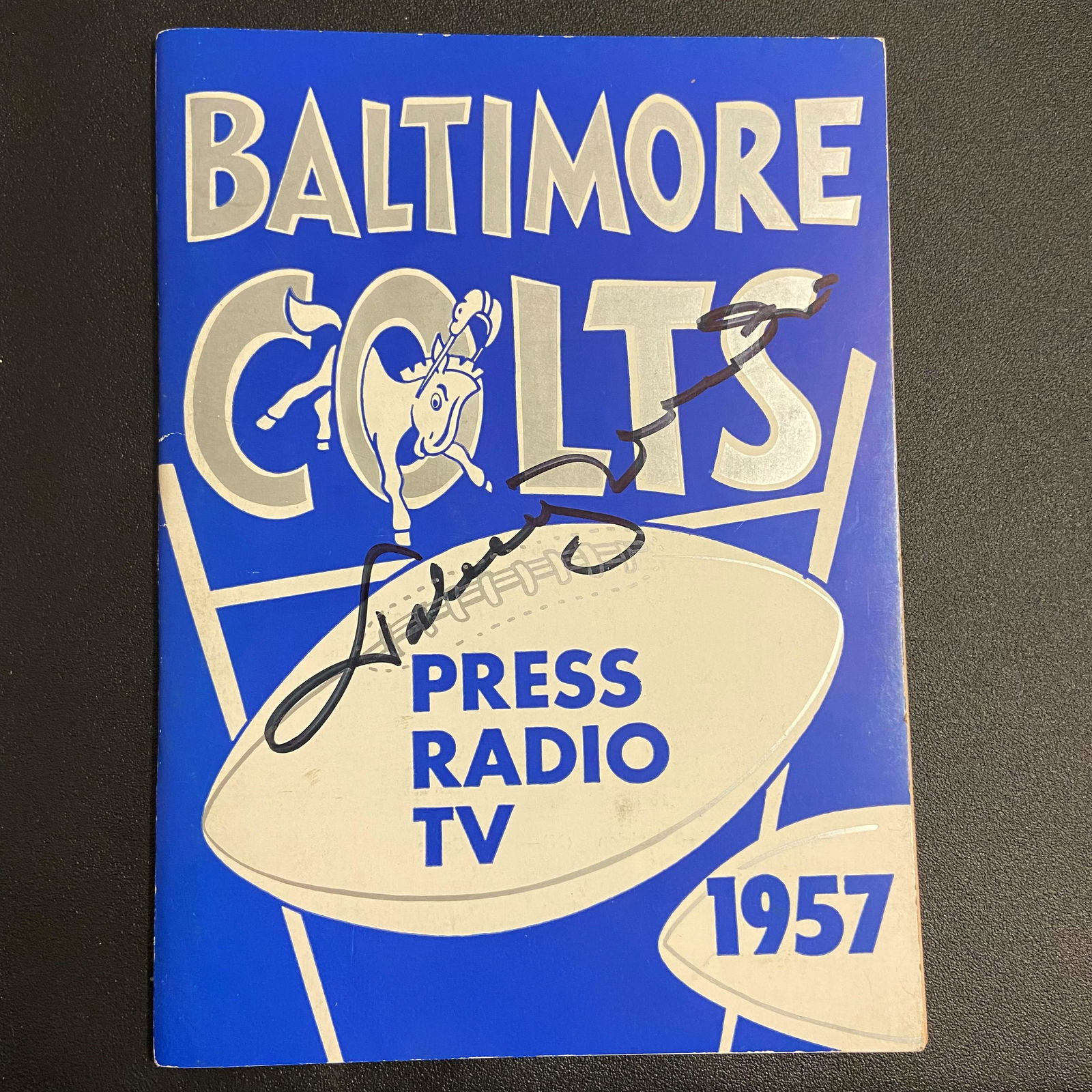 Johnny Unitas Autographed Colts 1957 Booklet (1 of 1)