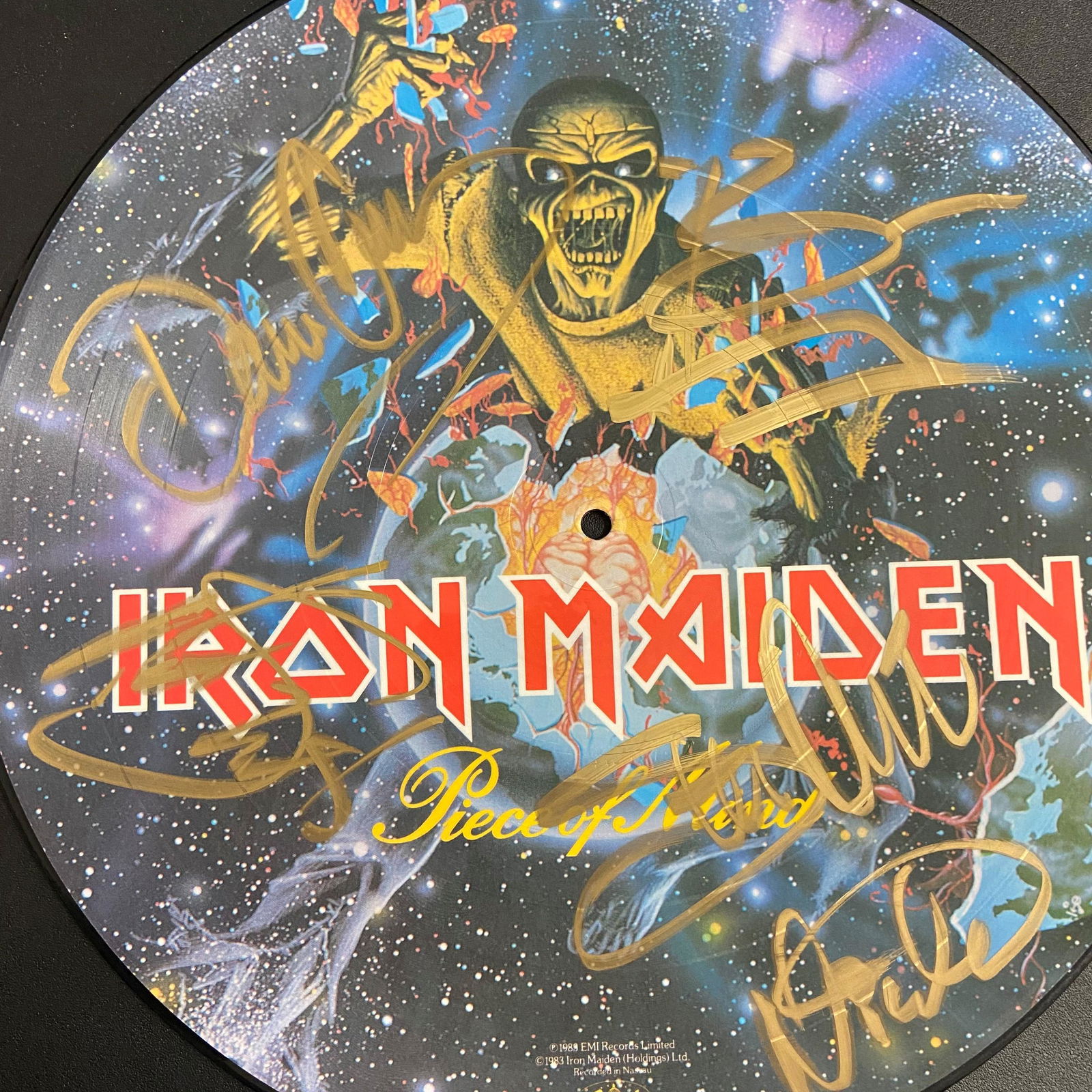 Iron Maiden Autographed Picture Vinyl (1 of 1)