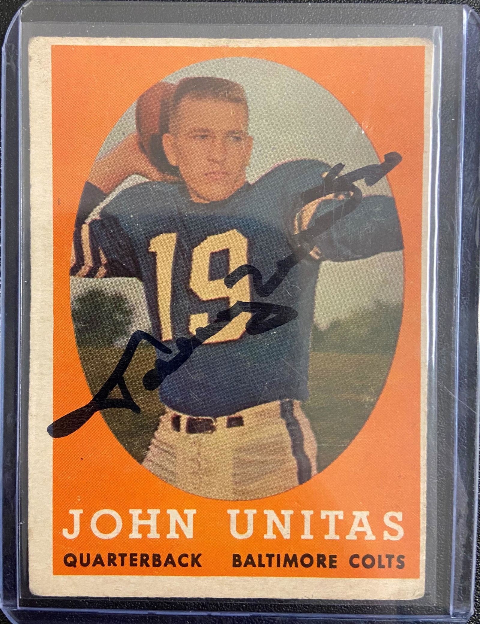 Johnny Unitas Autographed Football Card (1 of 1)