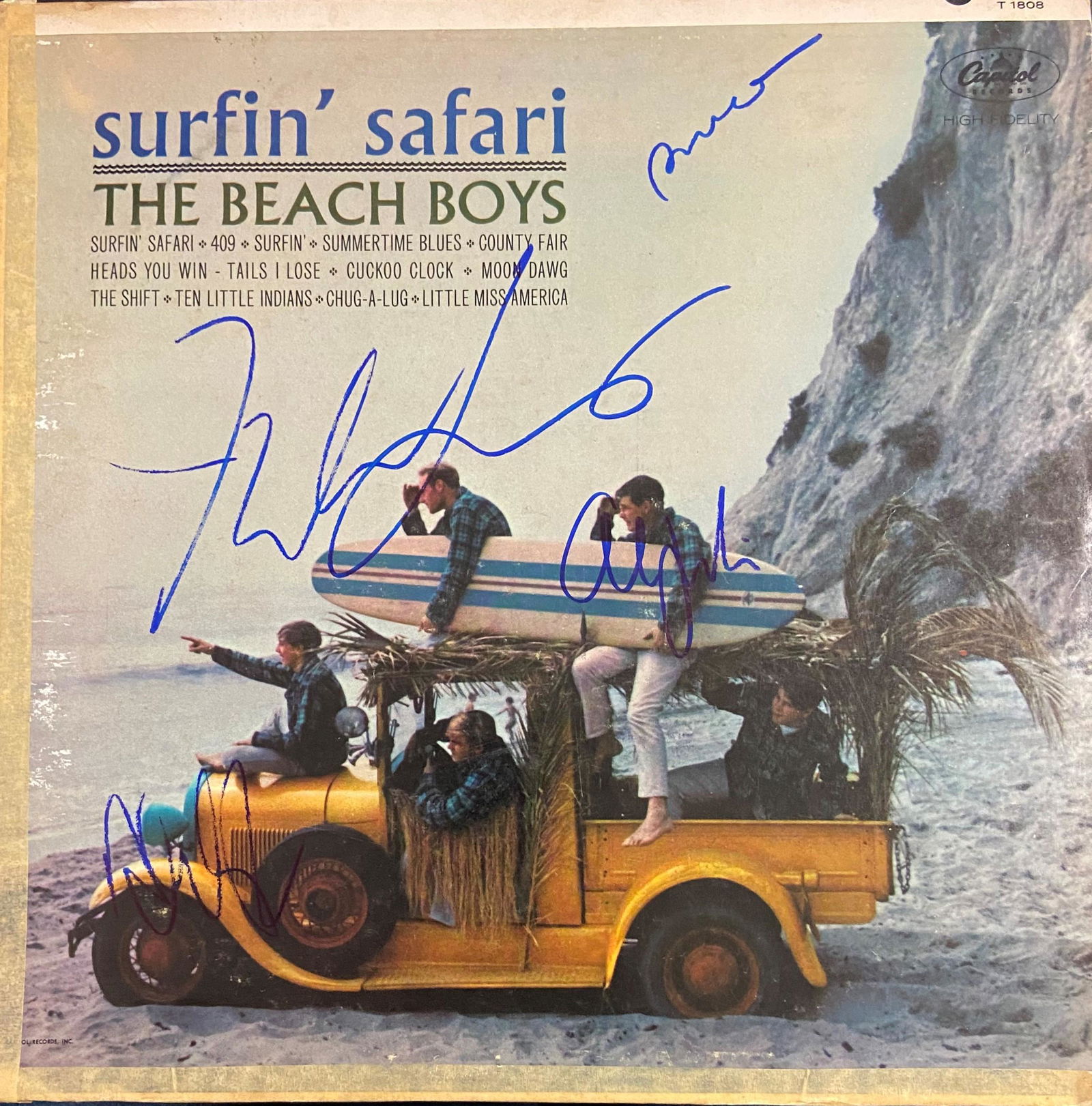 Beach Boys Autographed Album Cover. Brian Mike Al Dennis: Displays are assembled AFTER payment is received, picture is a mock up of finished product. Displays are not framed, and can be framed for a cost. Framed items will state they are framed in the name o