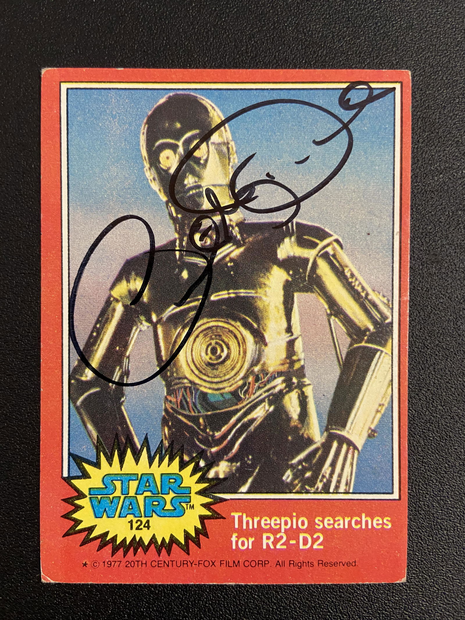 Anthony Daniels C-3PO Autographed 1977 Star Wars Card (1 of 1)