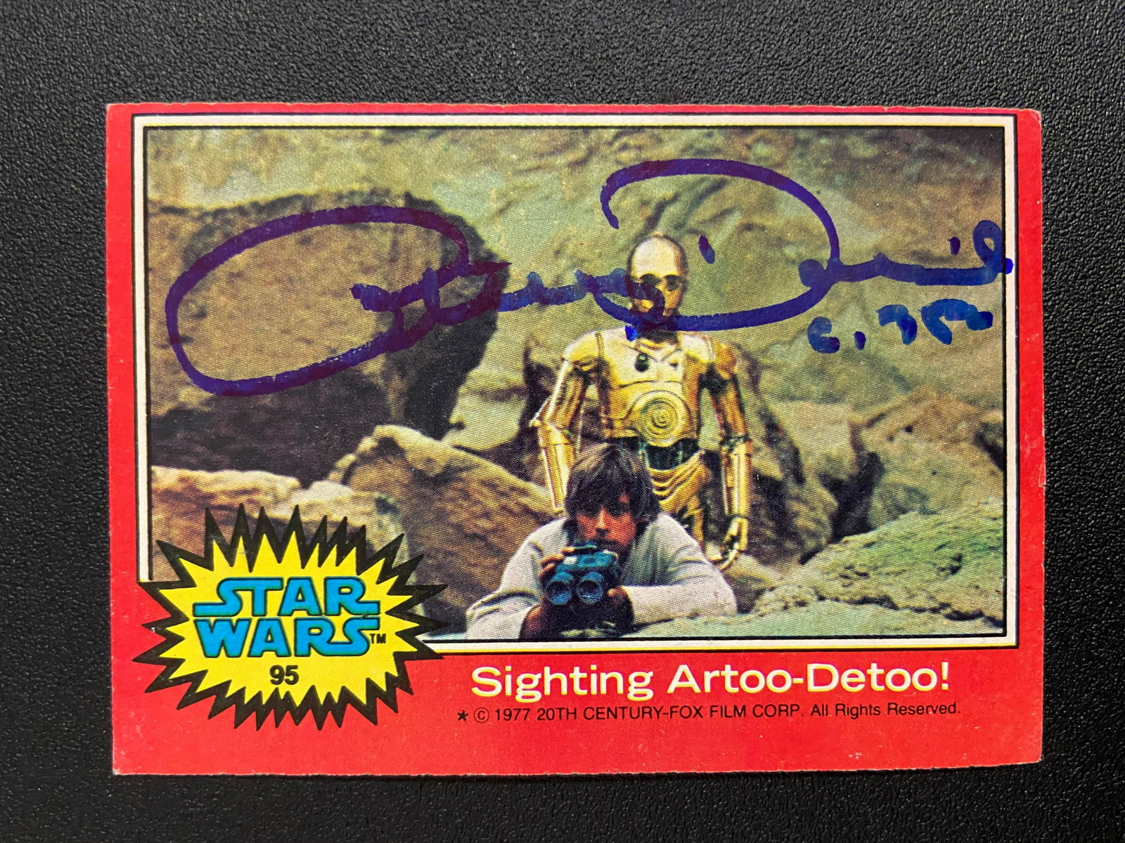 Anthony Daniels C-3PO Autographed 1977 Star Wars Card (1 of 1)