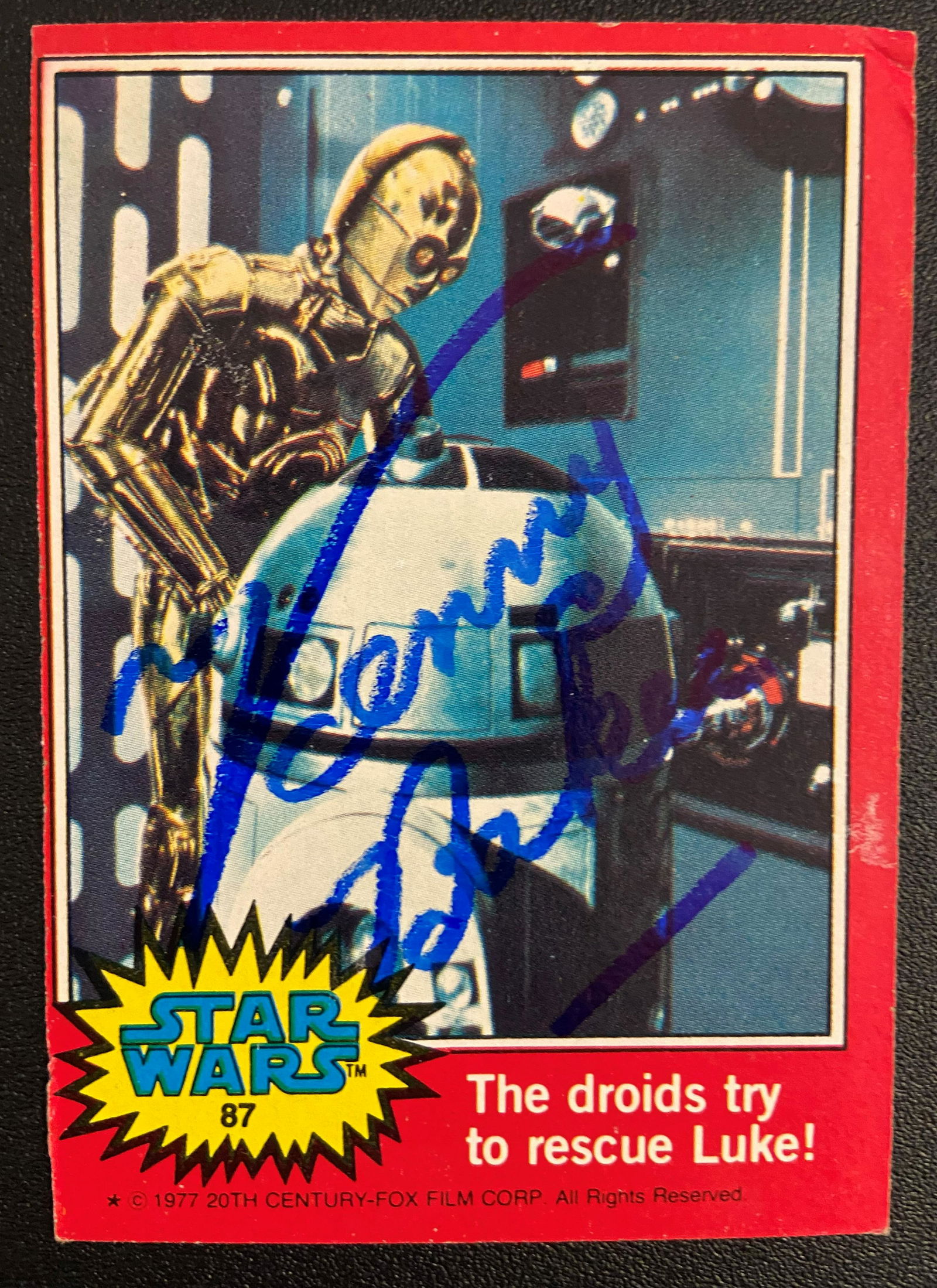 Kenny Baker R2D2 Autographed 1977 Star Wars Card (1 of 1)