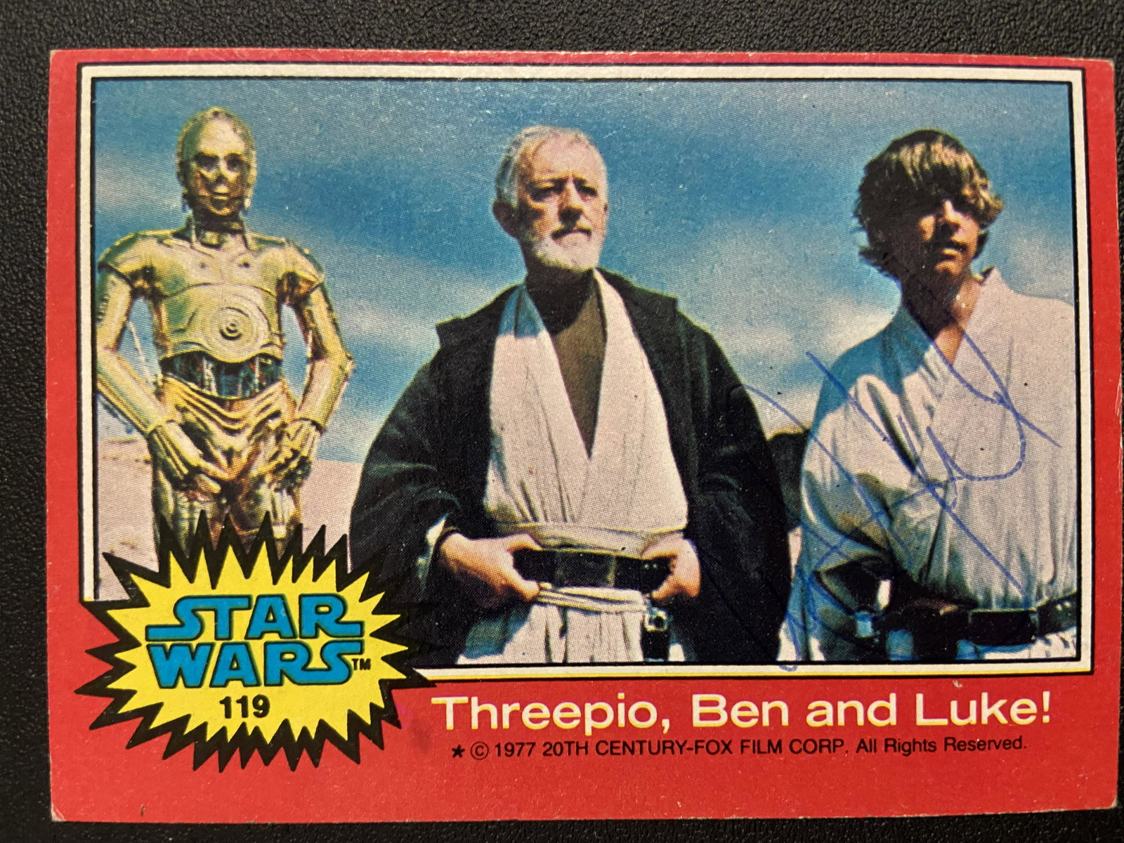 Mark Hamill Autographed 1977 Star Wars Card (1 of 1)