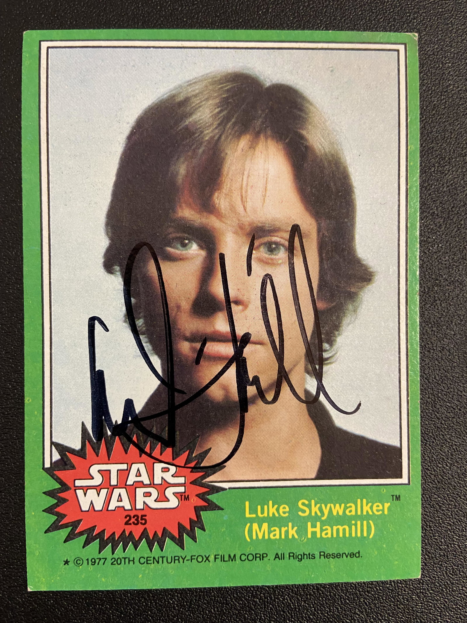 Mark Hamill Autographed 1977 Star Wars Card (1 of 1)