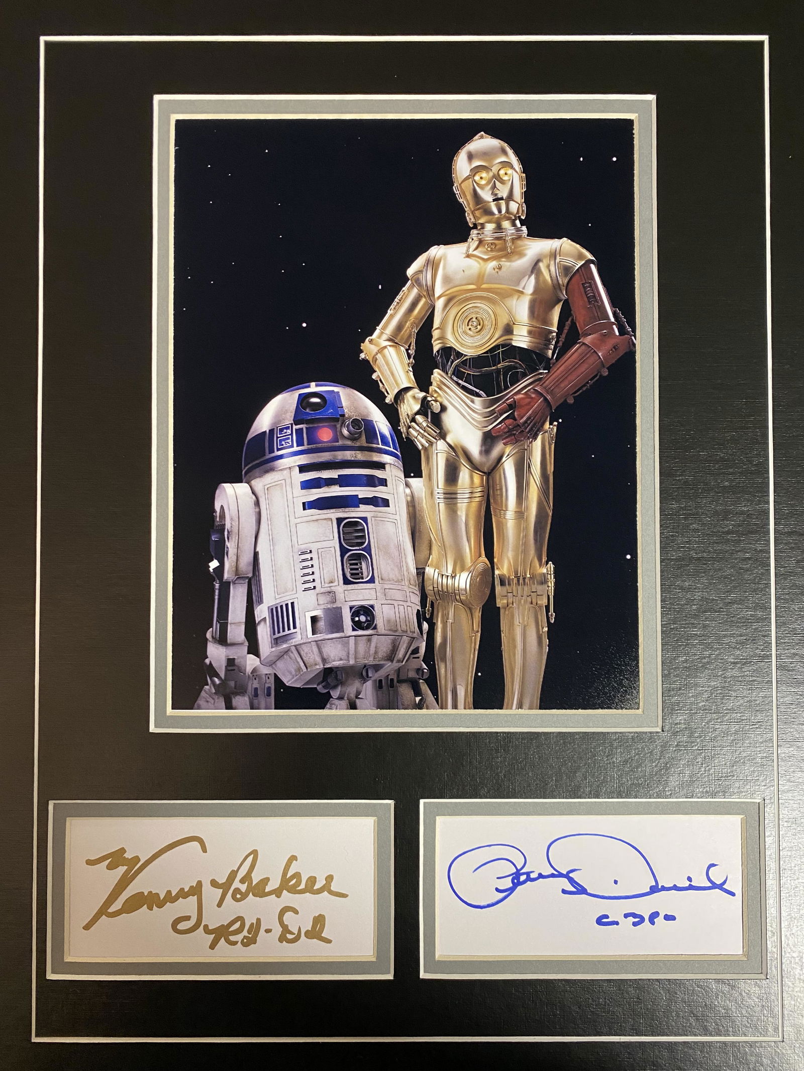 R2-D2 Baker and C-3PO Daniels Autograph Display (1 of 1)