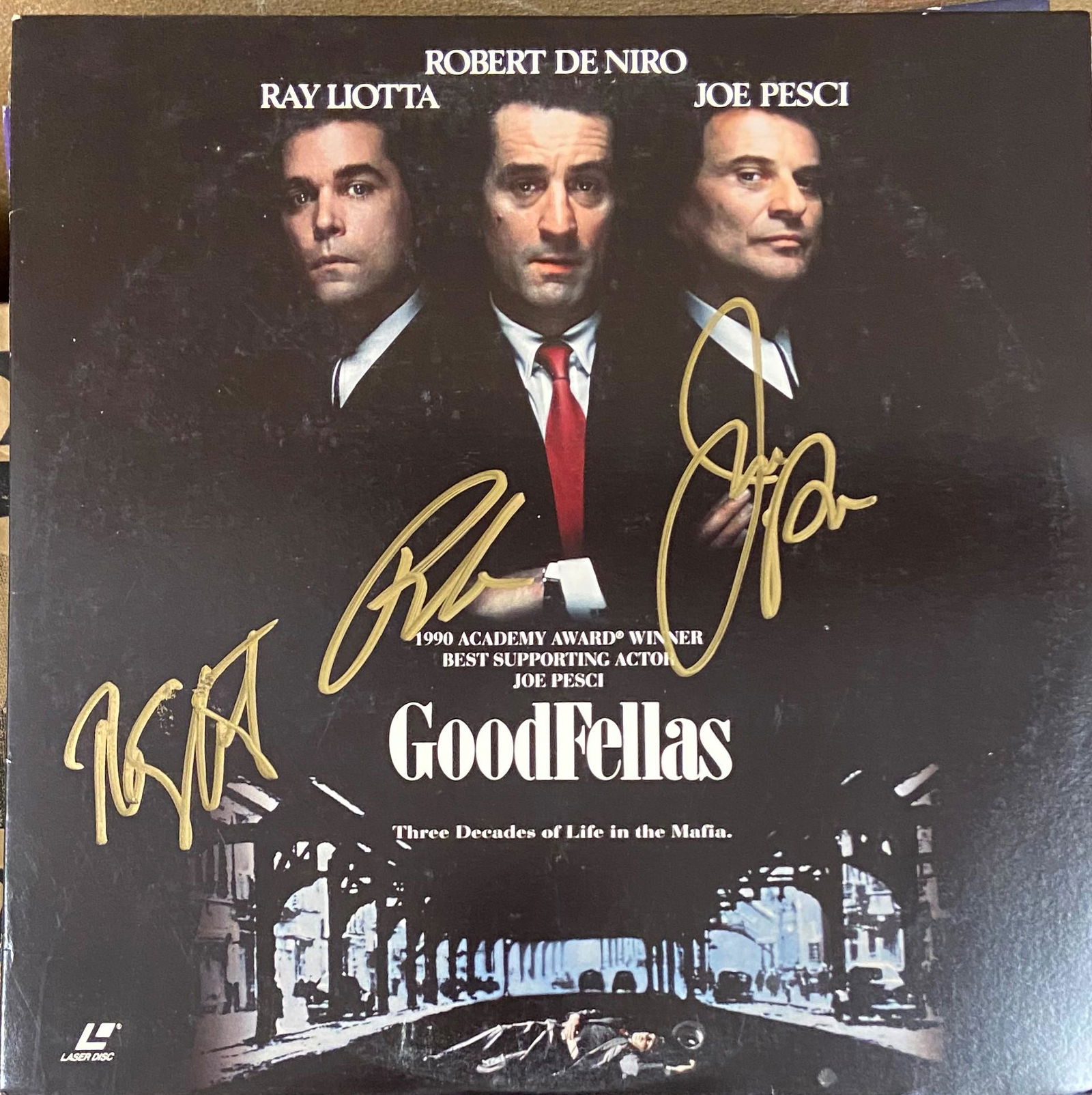 Liotta, De Niro, Pesci Autographed Goodfellas Laser Disc (1 of 1)