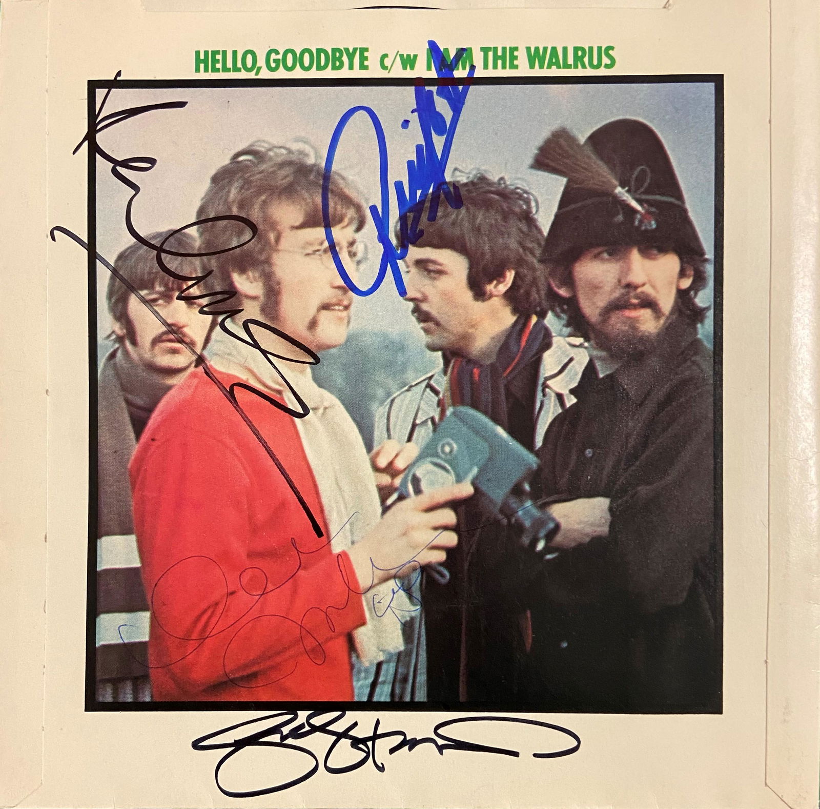 Beatles Autographed 45, Signed by all (1 of 1)