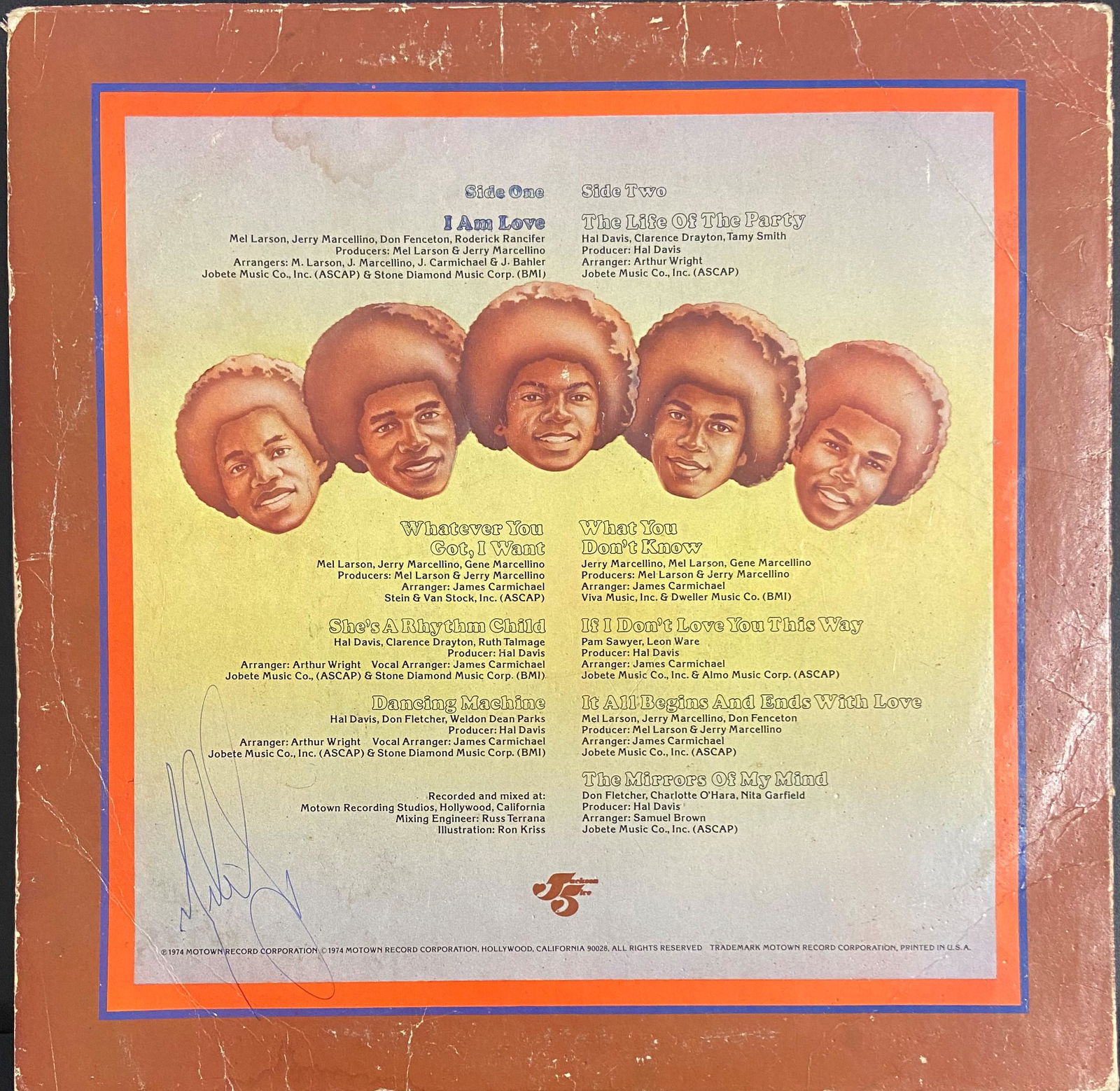 Michael Jackson Autographed Jackson 5 Album Cover (1 of 1)